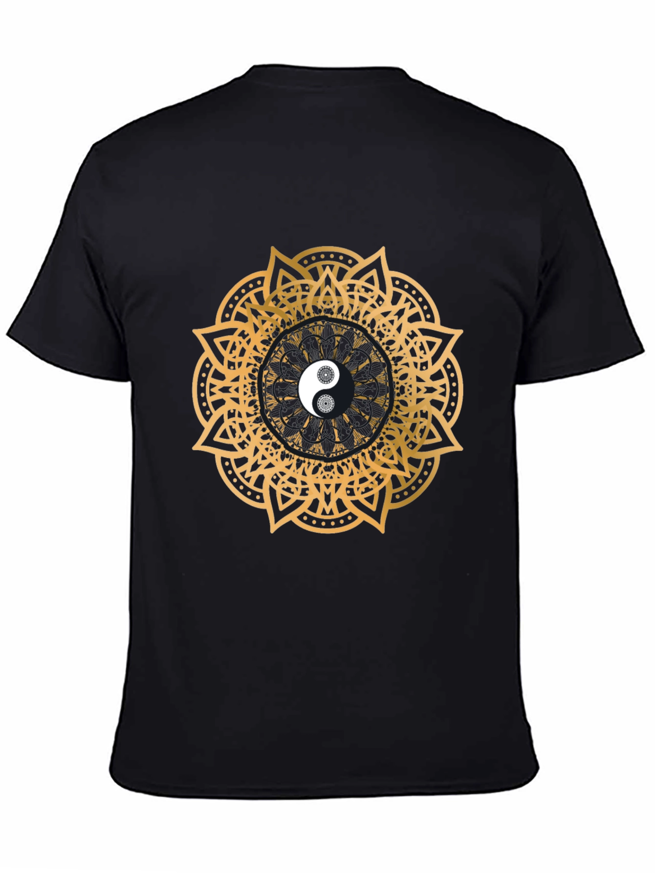 Yin Yang Mandala Graphic Black T-Shirt