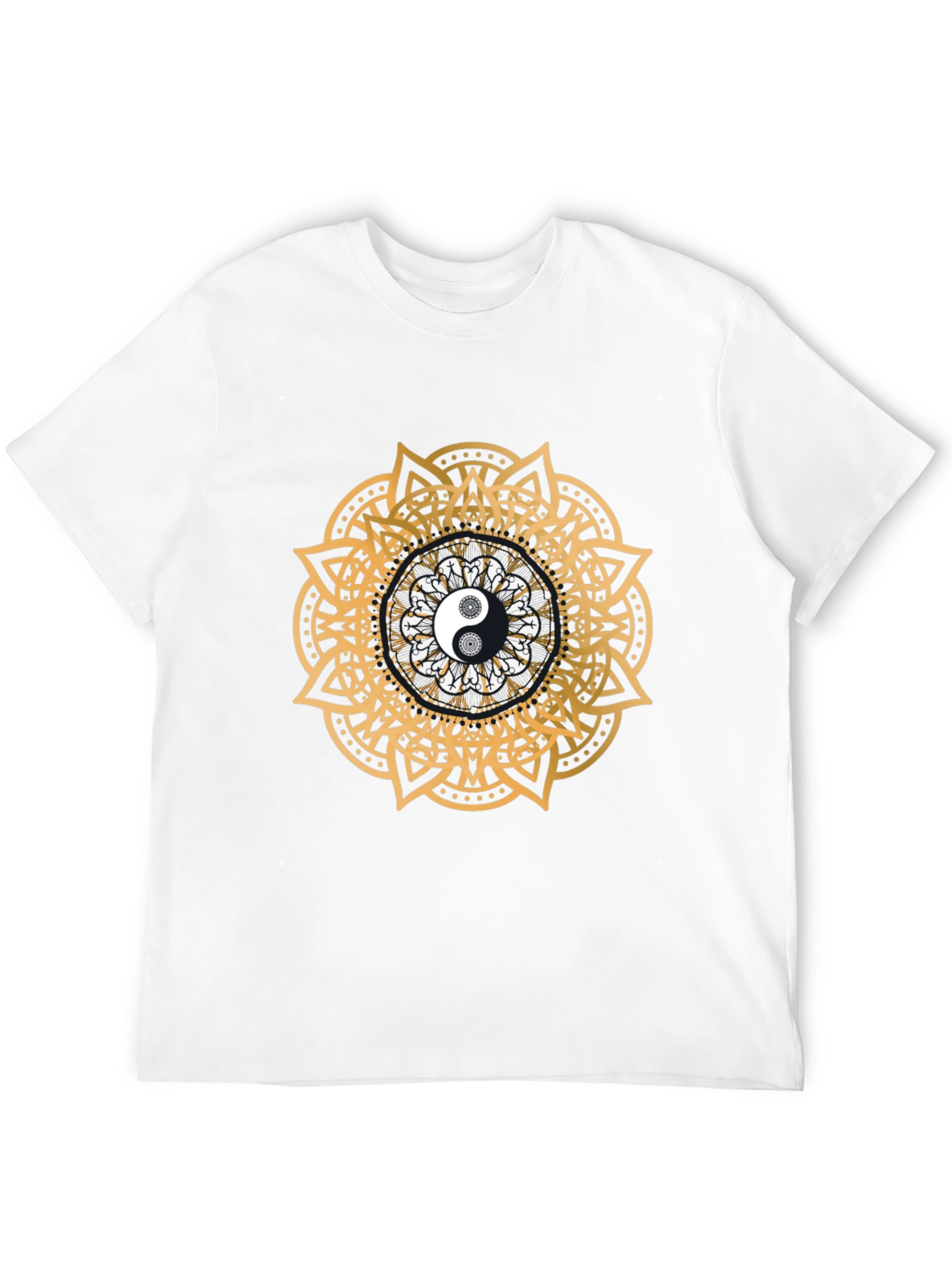 Yin Yang Mandala Graphic Black T-Shirt