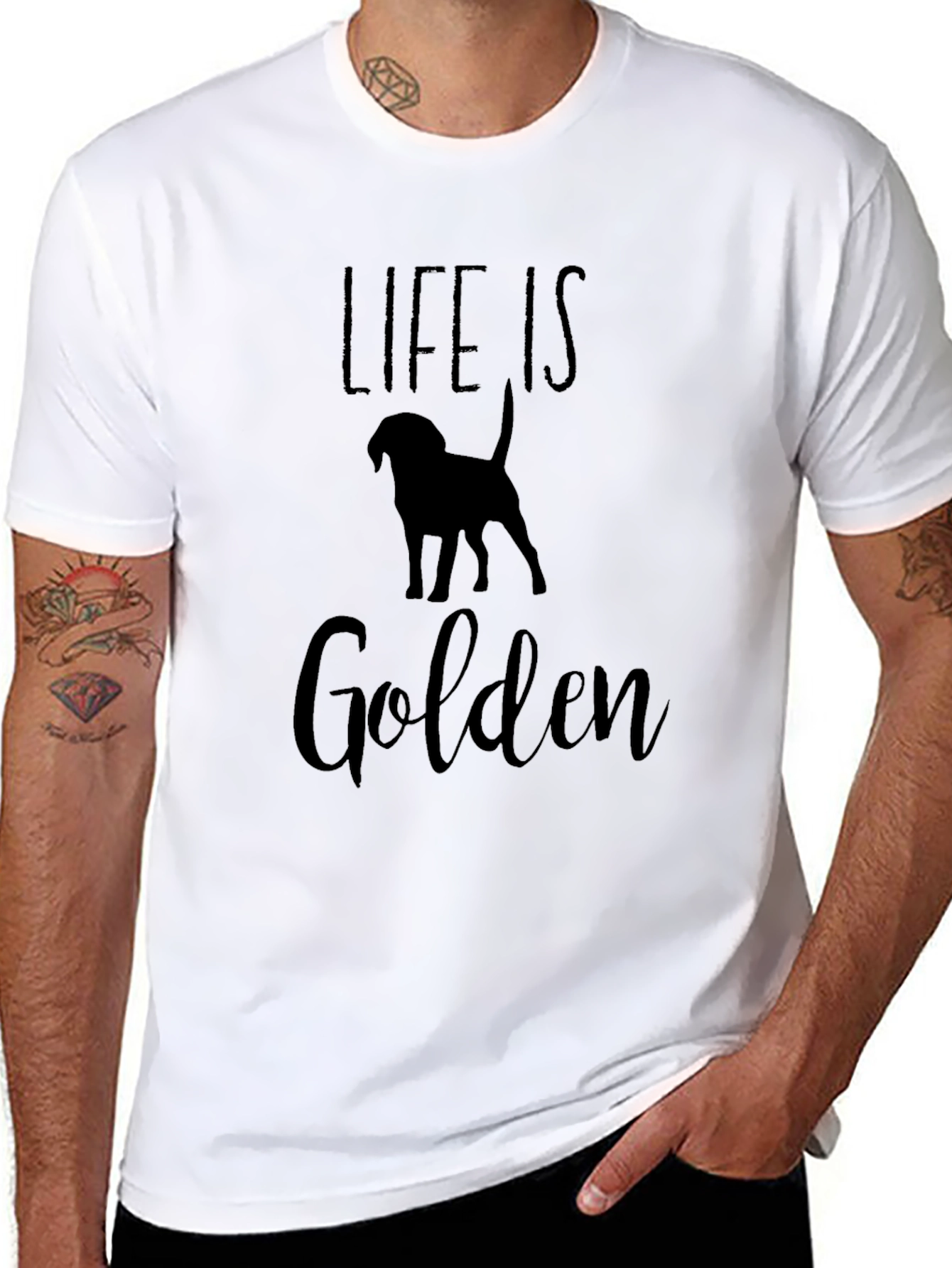 Life Is Golden Dog Silhouette T-Shirt