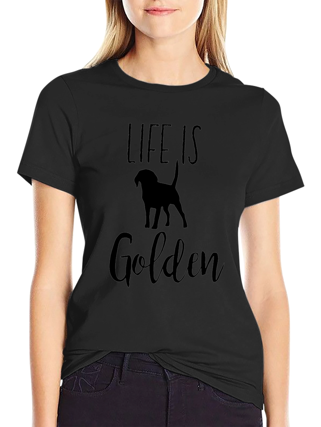 Life Is Golden Dog Silhouette T-Shirt