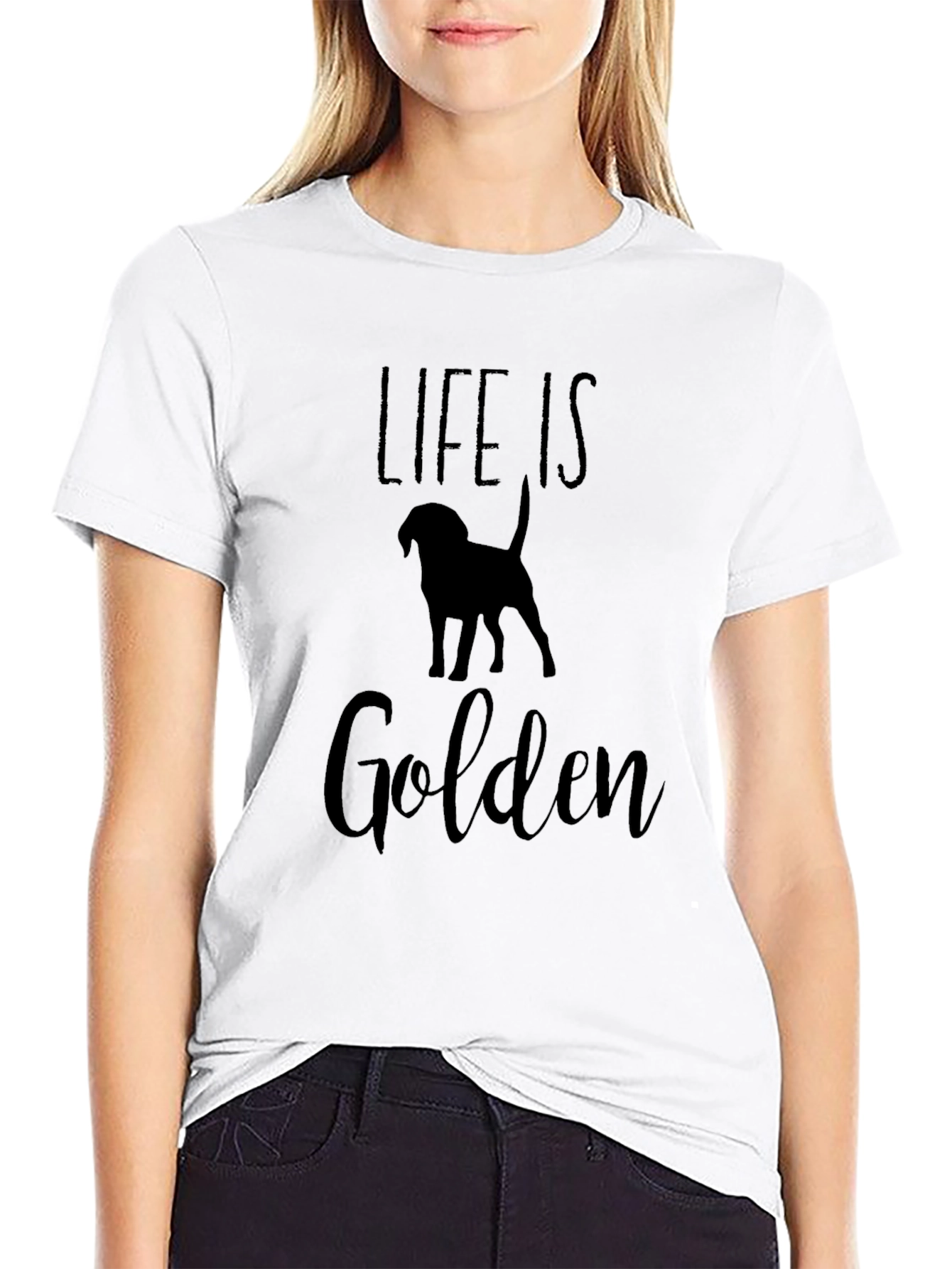 Life Is Golden Dog Silhouette T-Shirt