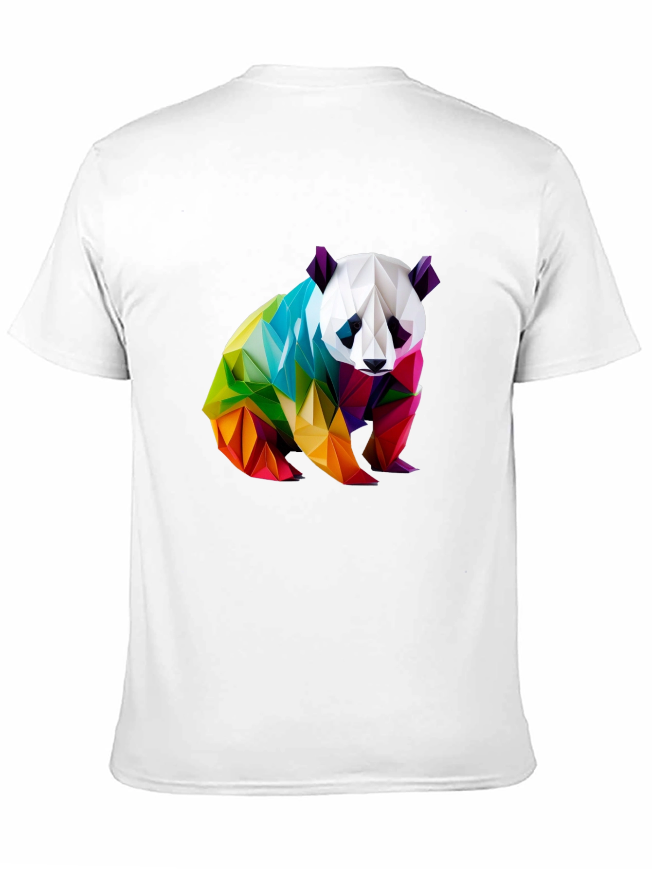 Geometric Panda Graphic Tee - Black Crew Neck