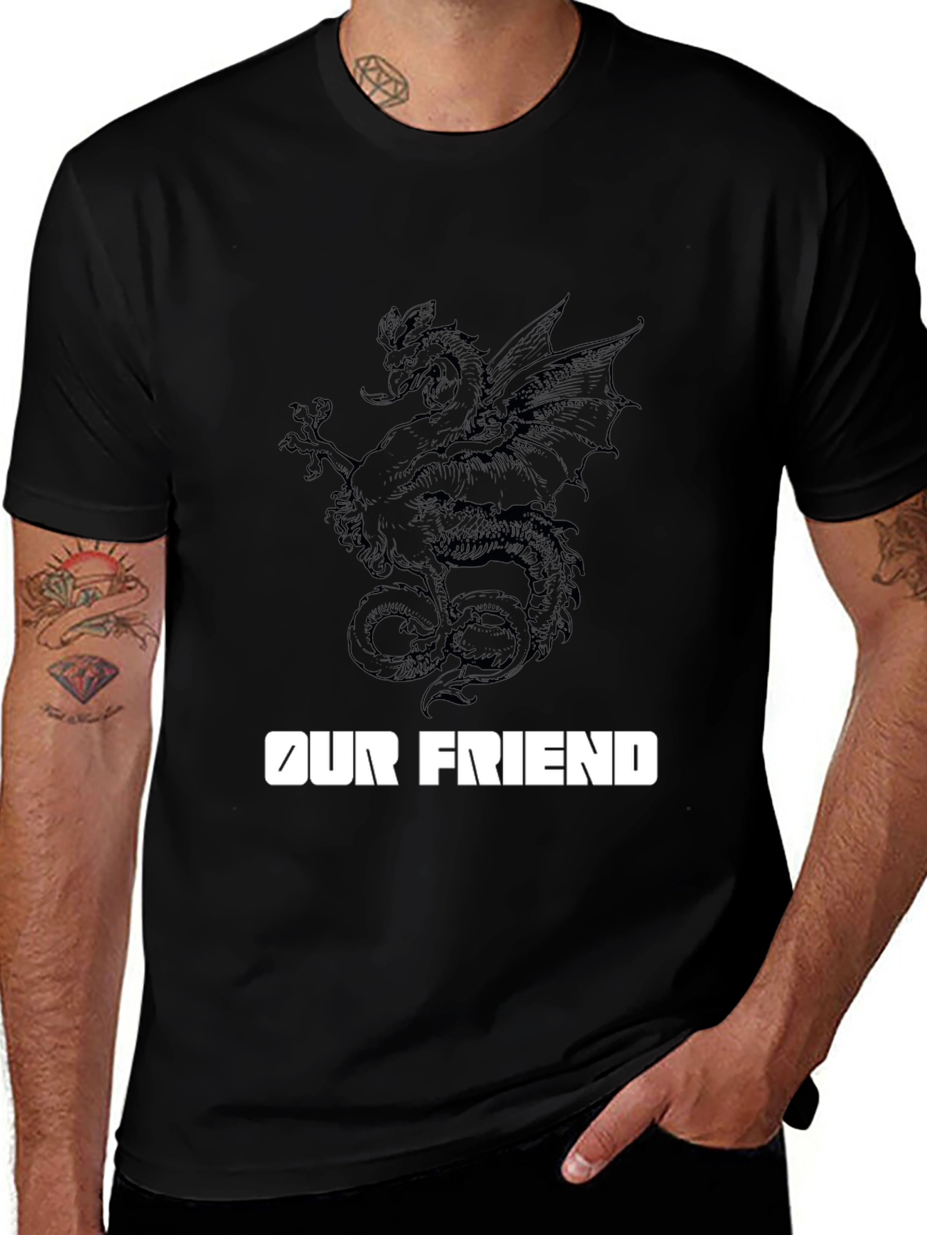 Dragon Graphic Tee - Our Friend Black T-Shirt