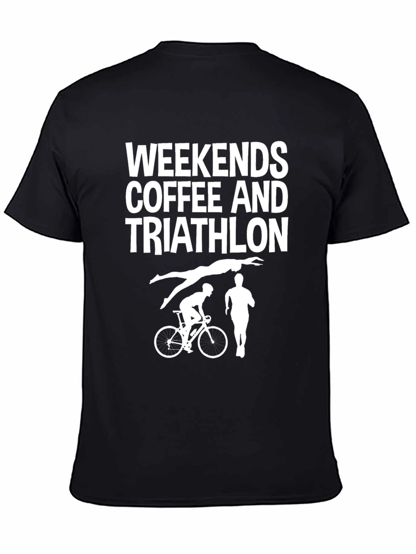 Weekends Coffee and Triathlon Black T-Shirt