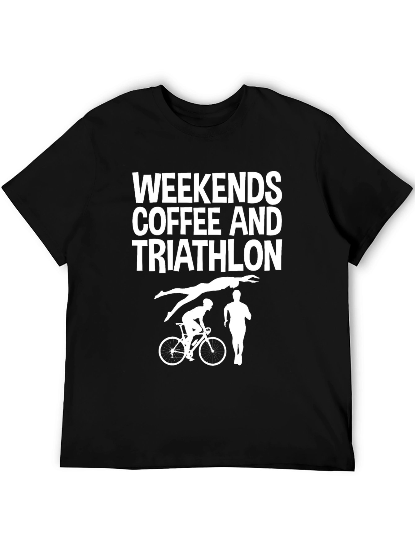 Weekends Coffee and Triathlon Black T-Shirt
