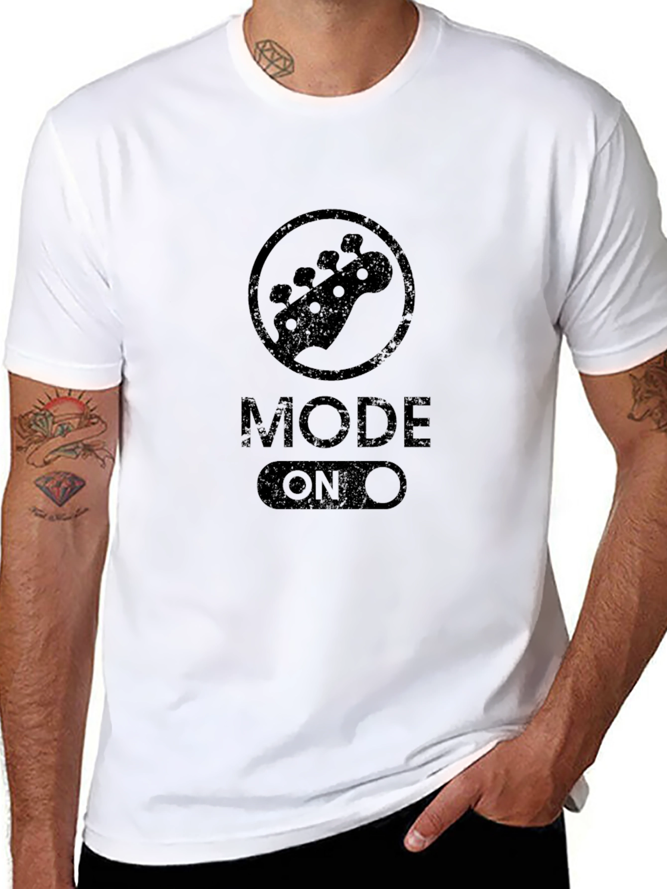 Mode On Bass Guitar Black T-Shirt