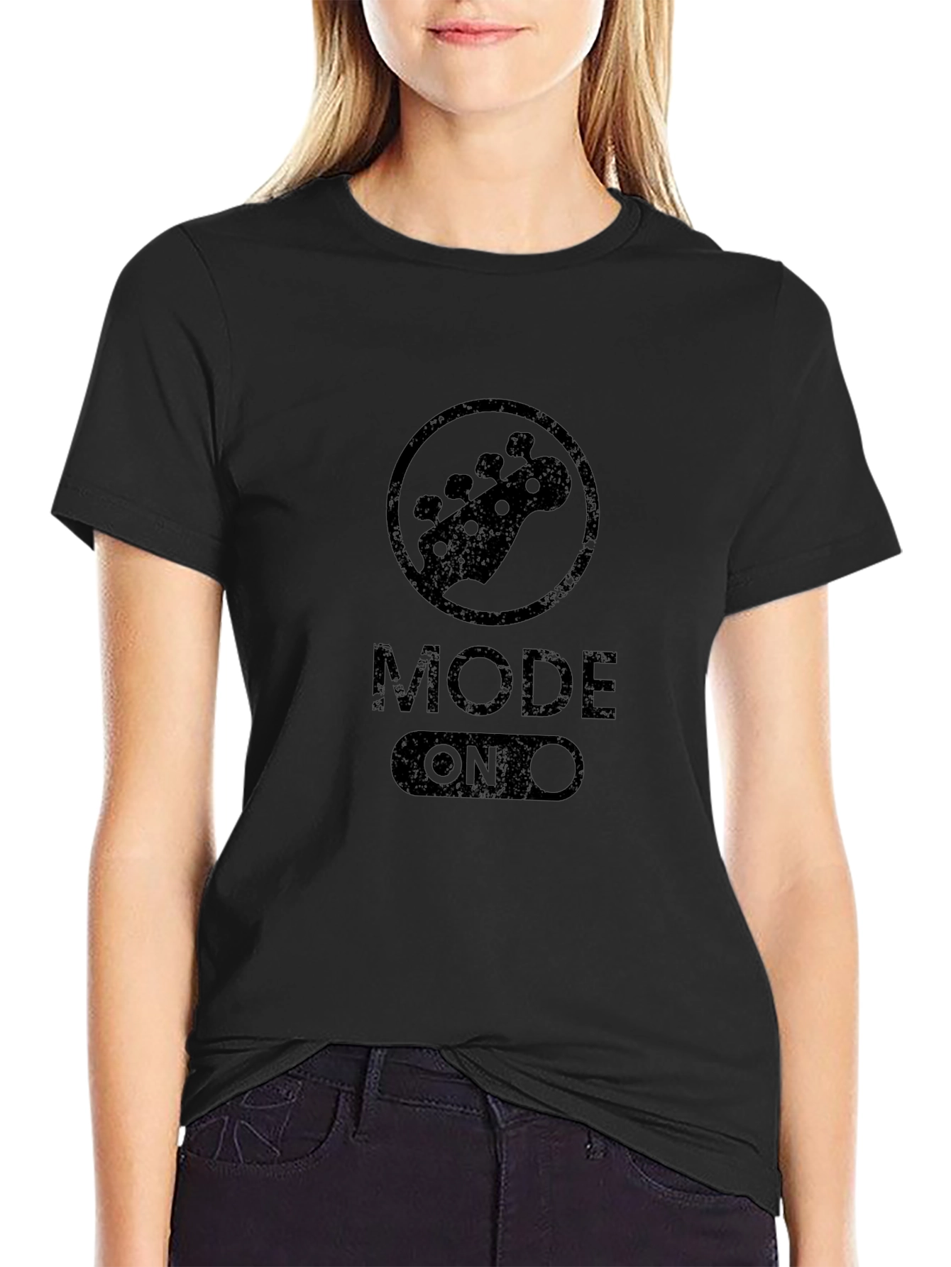 Mode On Bass Guitar Black T-Shirt