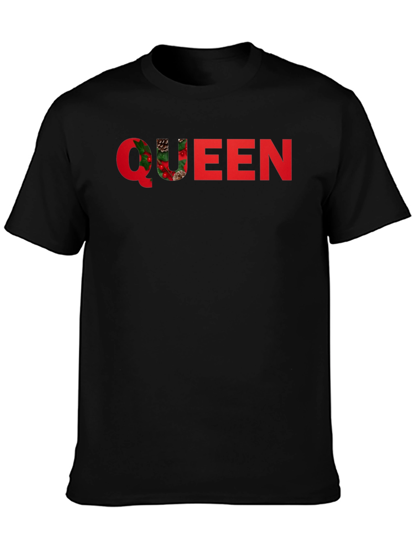 Festive Queen Graphic T-Shirt - Holiday Season Apparel