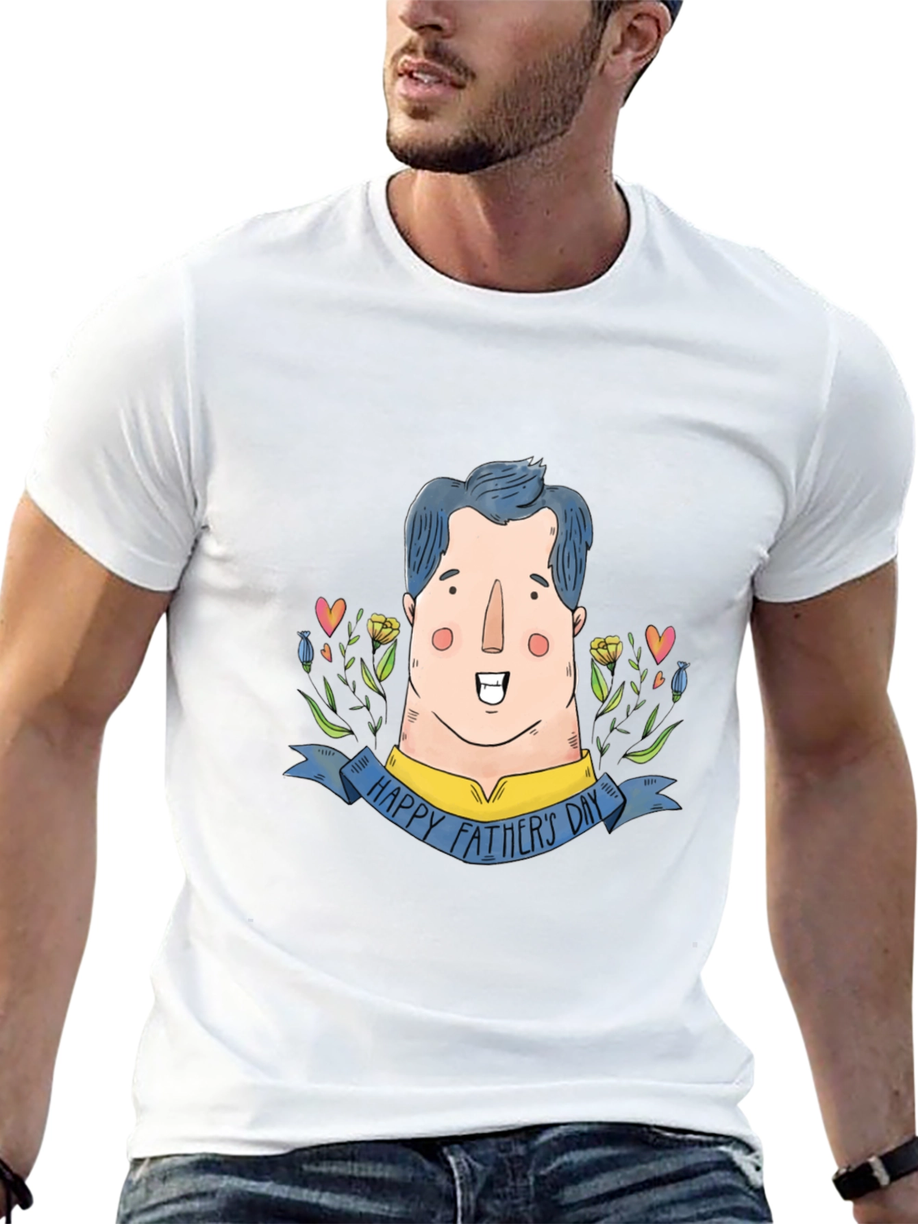 Happy Fathers Day Cartoon Dad Graphic Tee