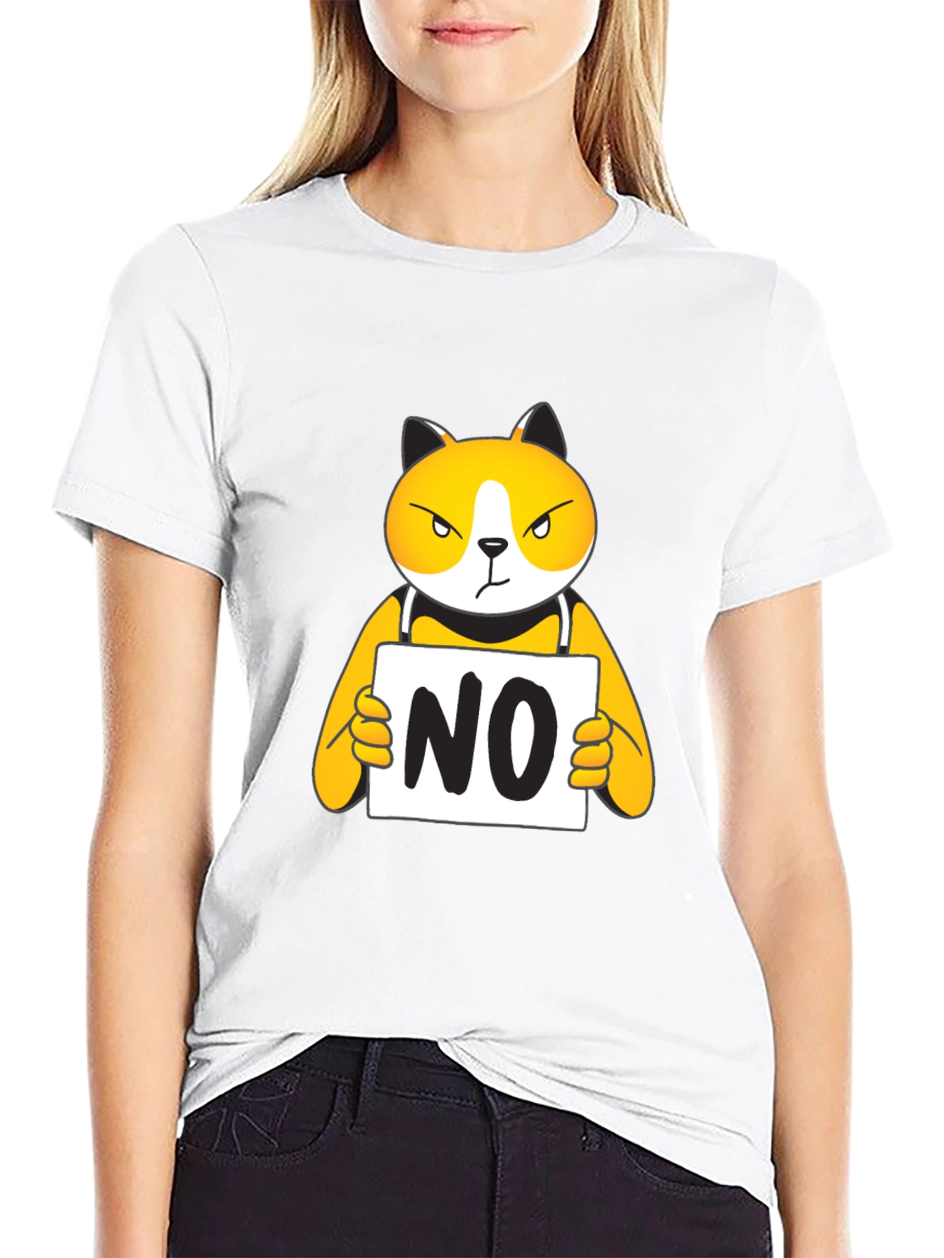 Funny NO Cat Graphic T-Shirt