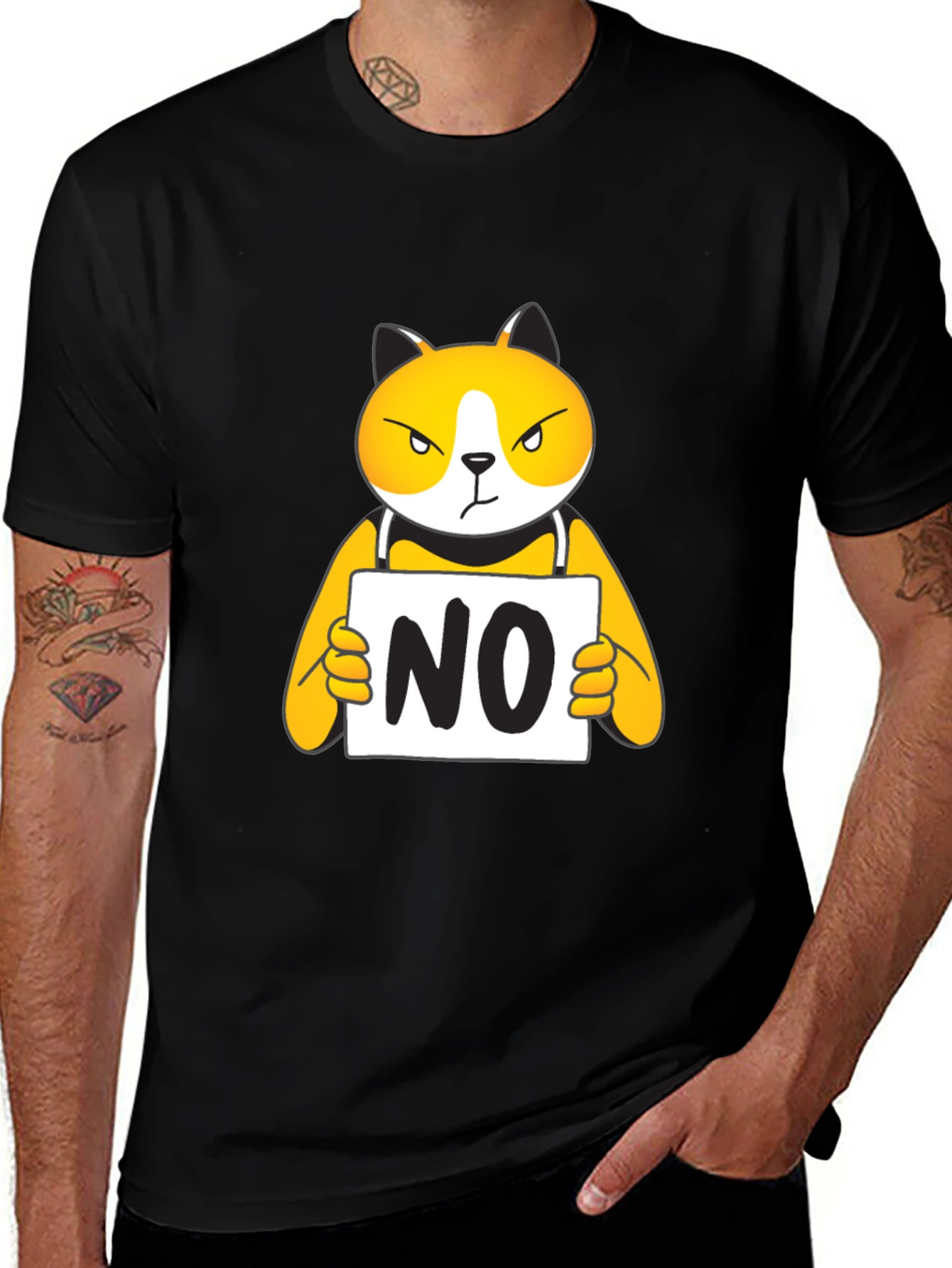 Funny NO Cat Graphic T-Shirt