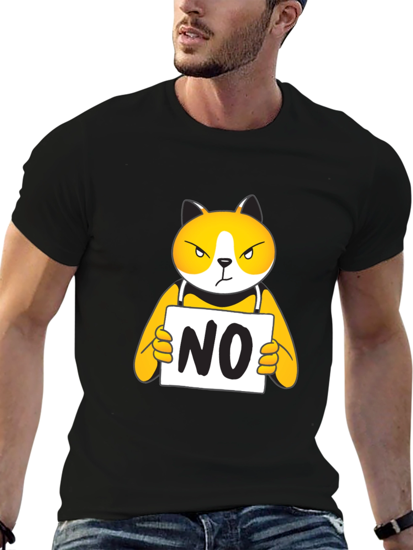 Funny NO Cat Graphic T-Shirt