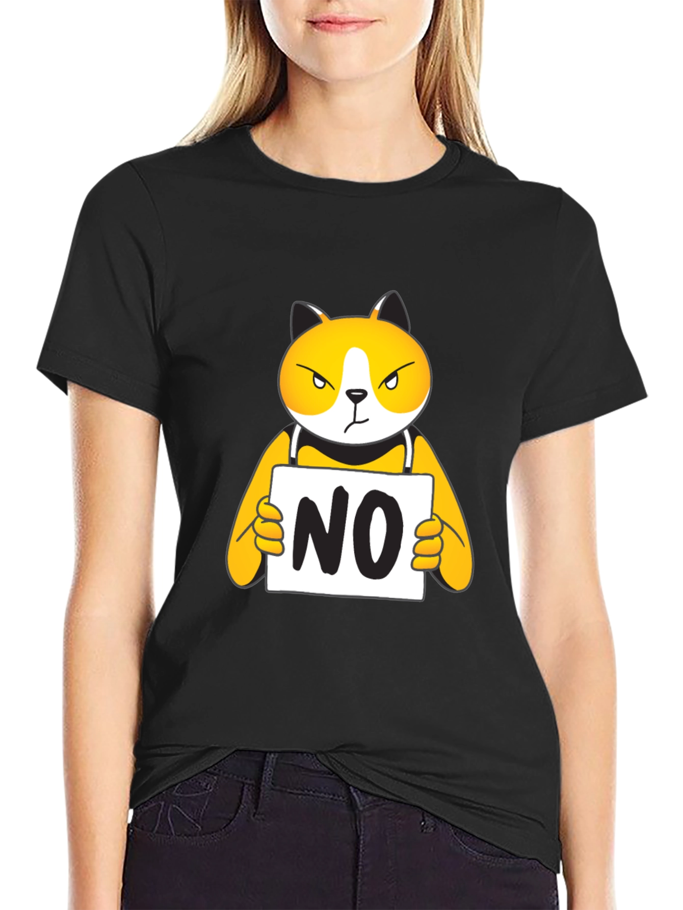 Funny NO Cat Graphic T-Shirt