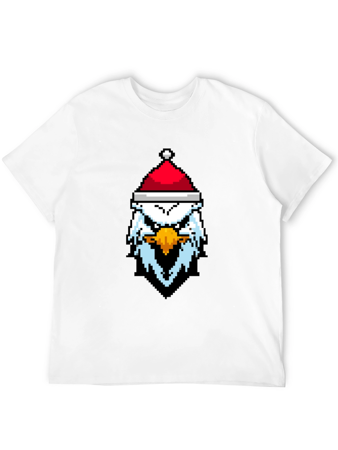 Pixel Eagle Santa Hat Graphic Tee