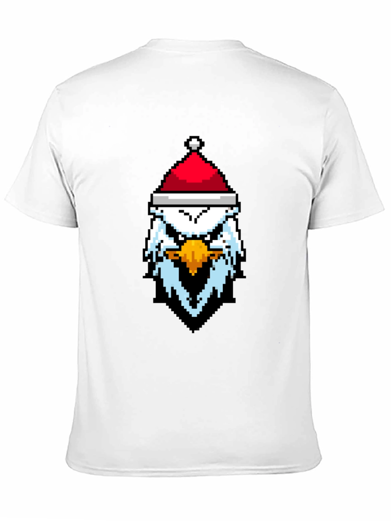 Pixel Eagle Santa Hat Graphic Tee