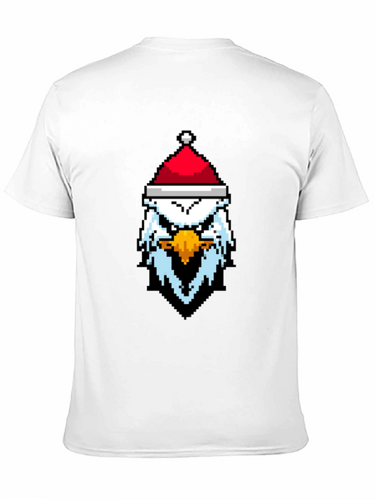 Pixel Eagle Santa Hat Graphic Tee