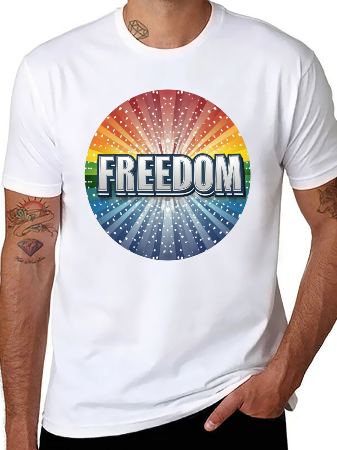 Freedom Graphic Print Crew Neck T-Shirt