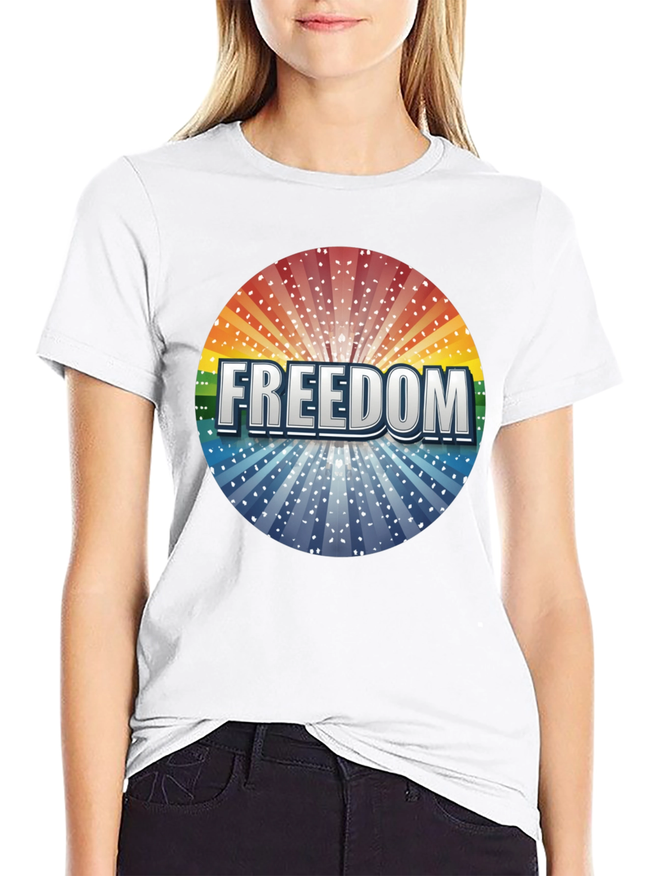 Freedom Graphic Print Crew Neck T-Shirt