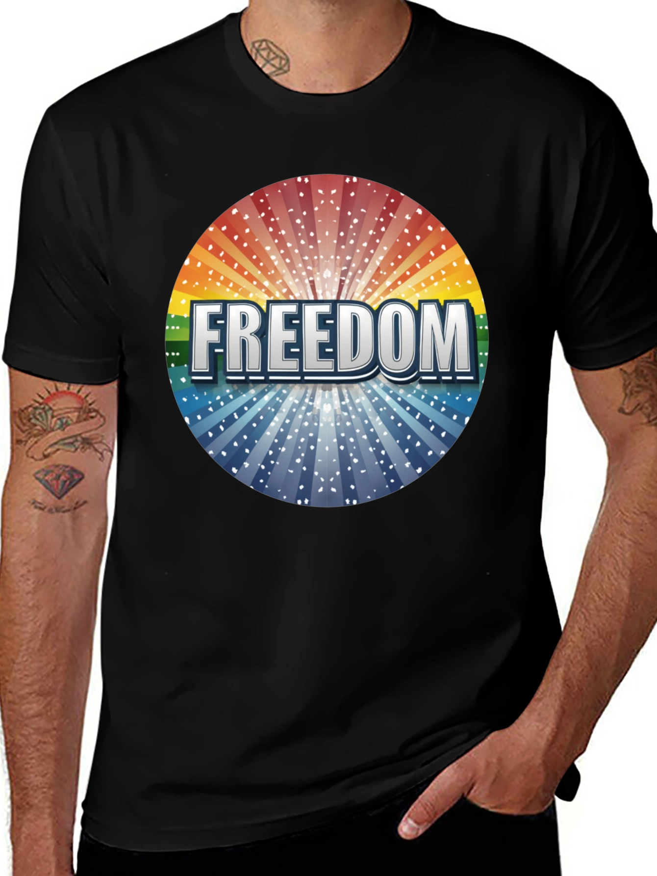 Freedom Graphic Print Crew Neck T-Shirt