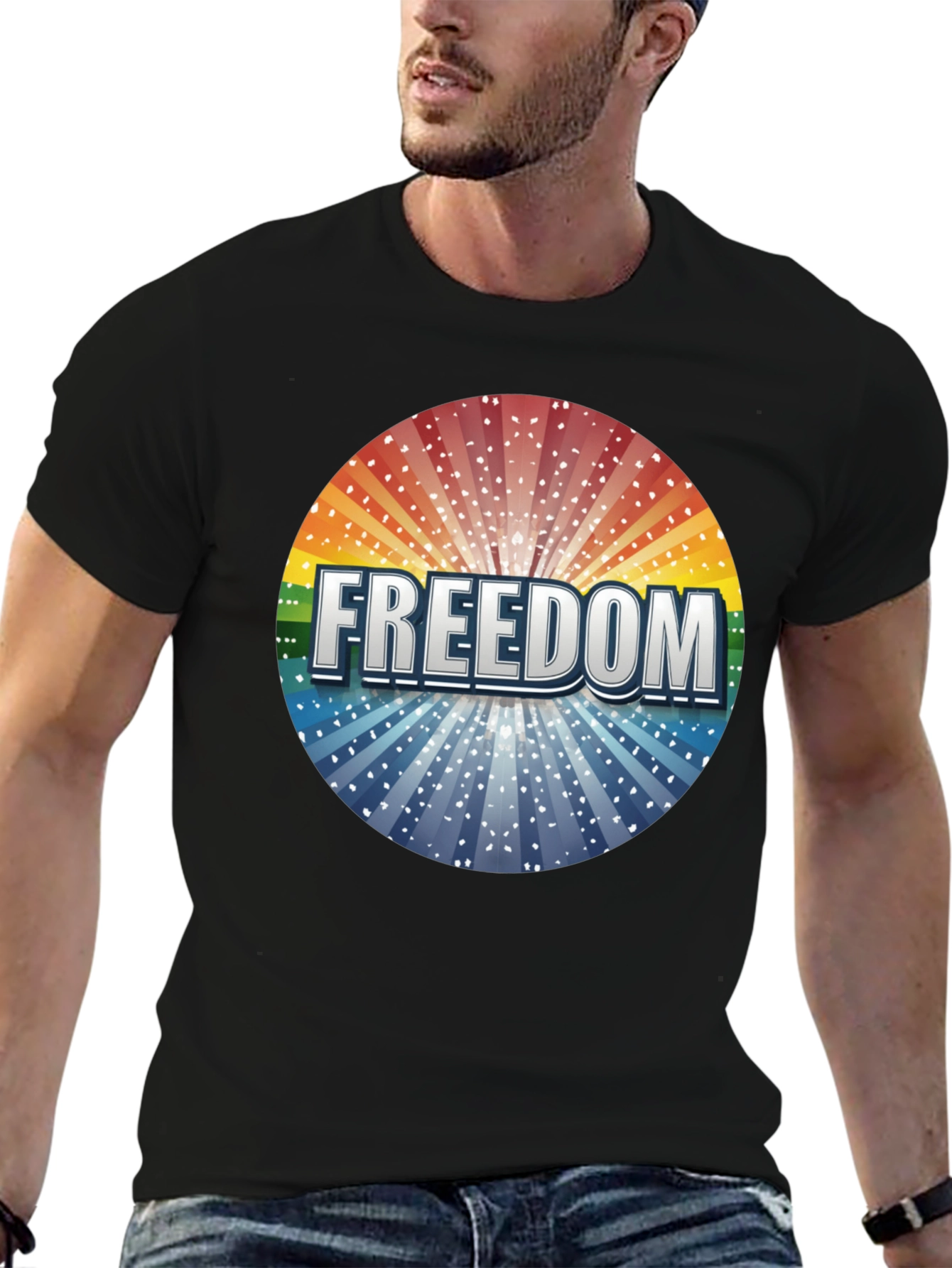 Freedom Graphic Print Crew Neck T-Shirt