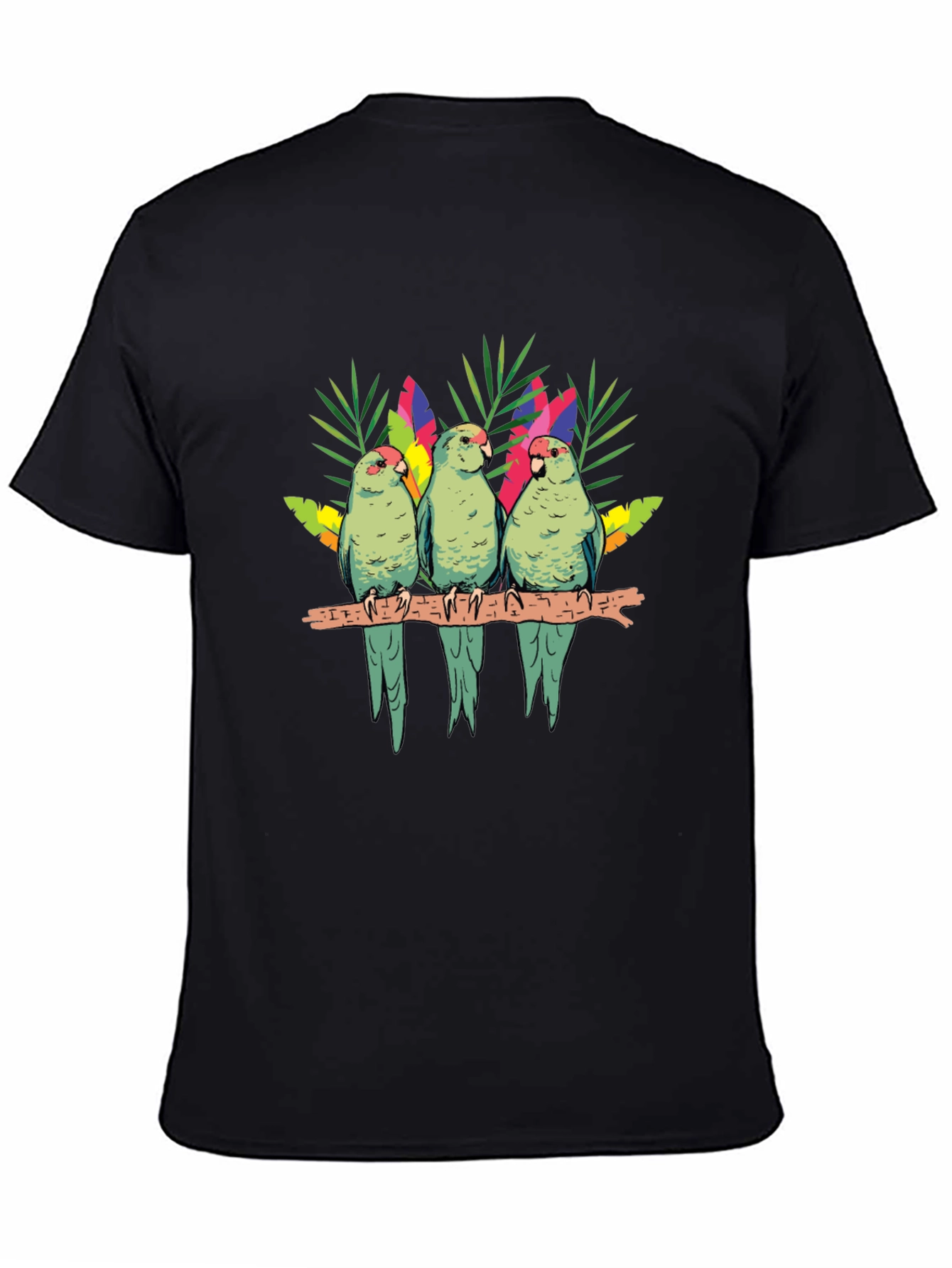 Parrot Trio Graphic Tee - Tropical Bird Shirt