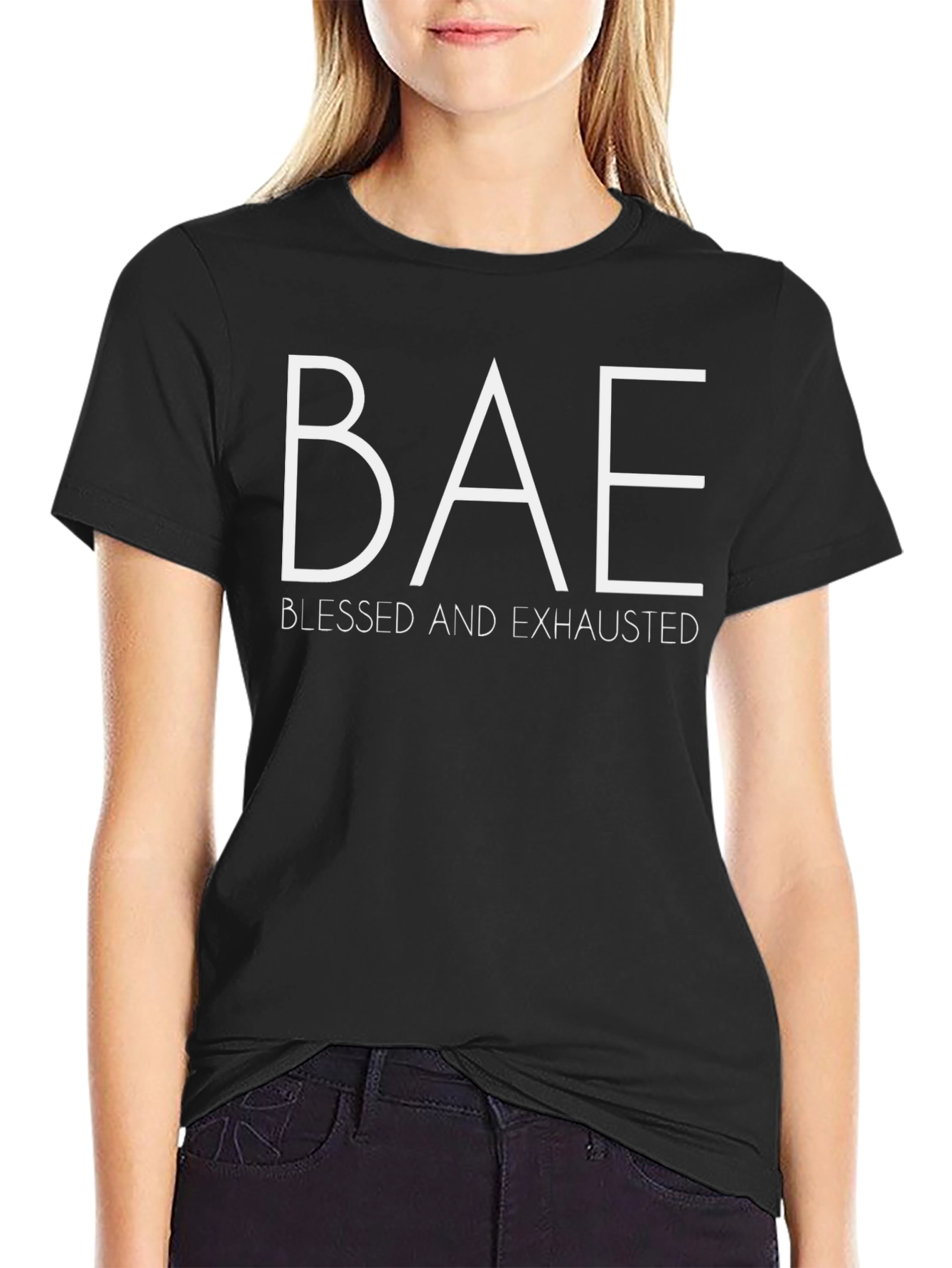 BAE Blessed & Exhausted Graphic Tee - Black
