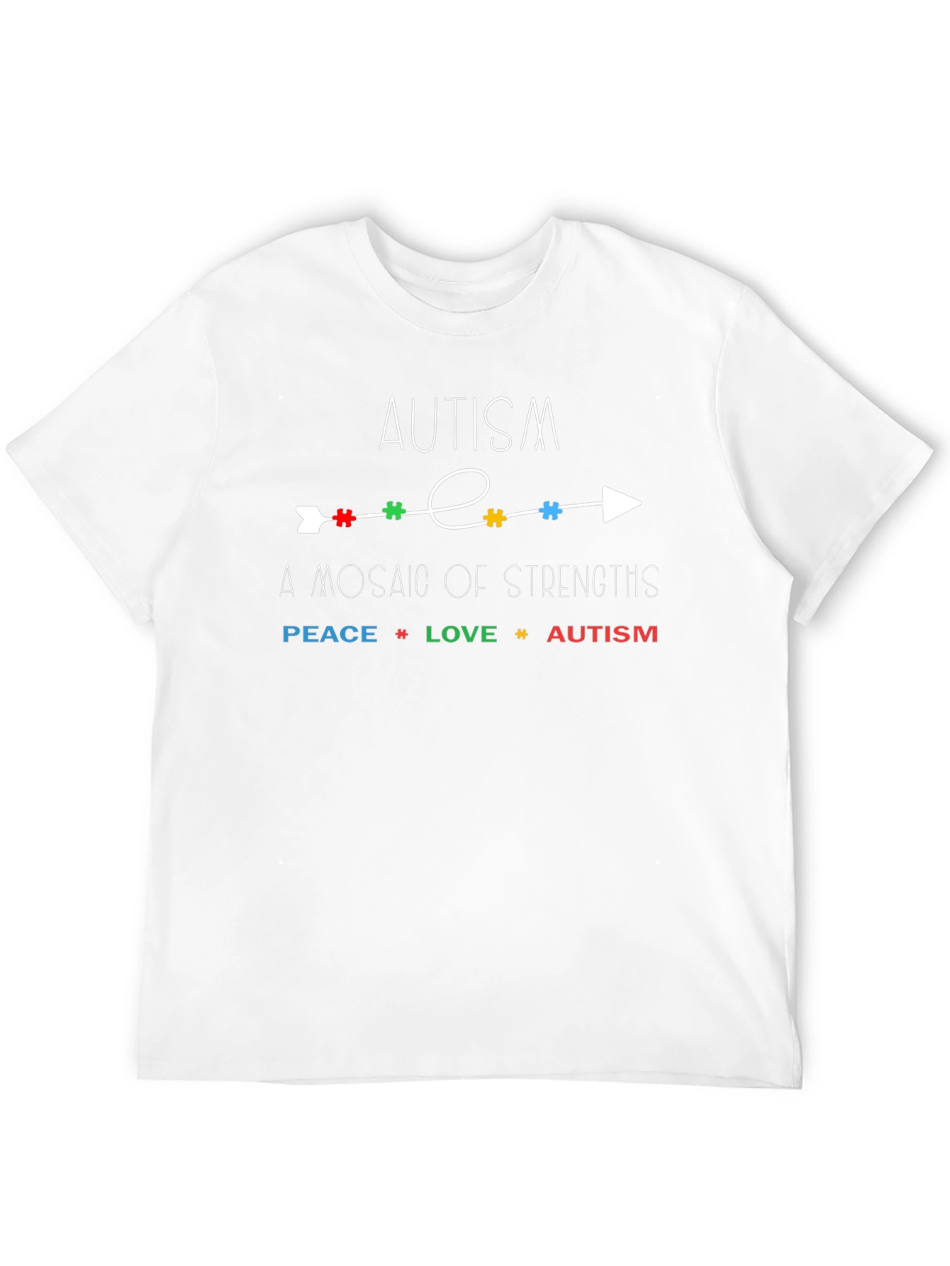Autism Awareness T-Shirt - Peace Love and Acceptance
