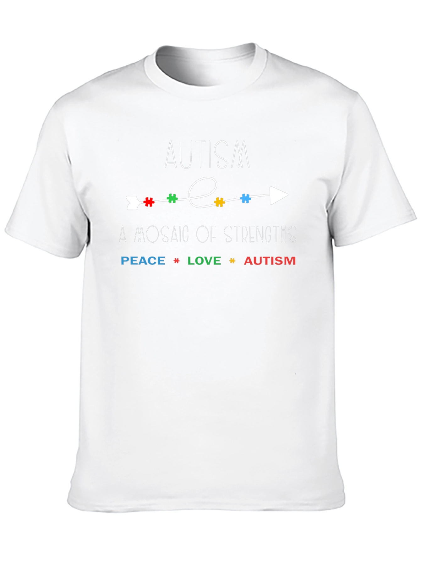 Autism Awareness T-Shirt - Peace Love and Acceptance