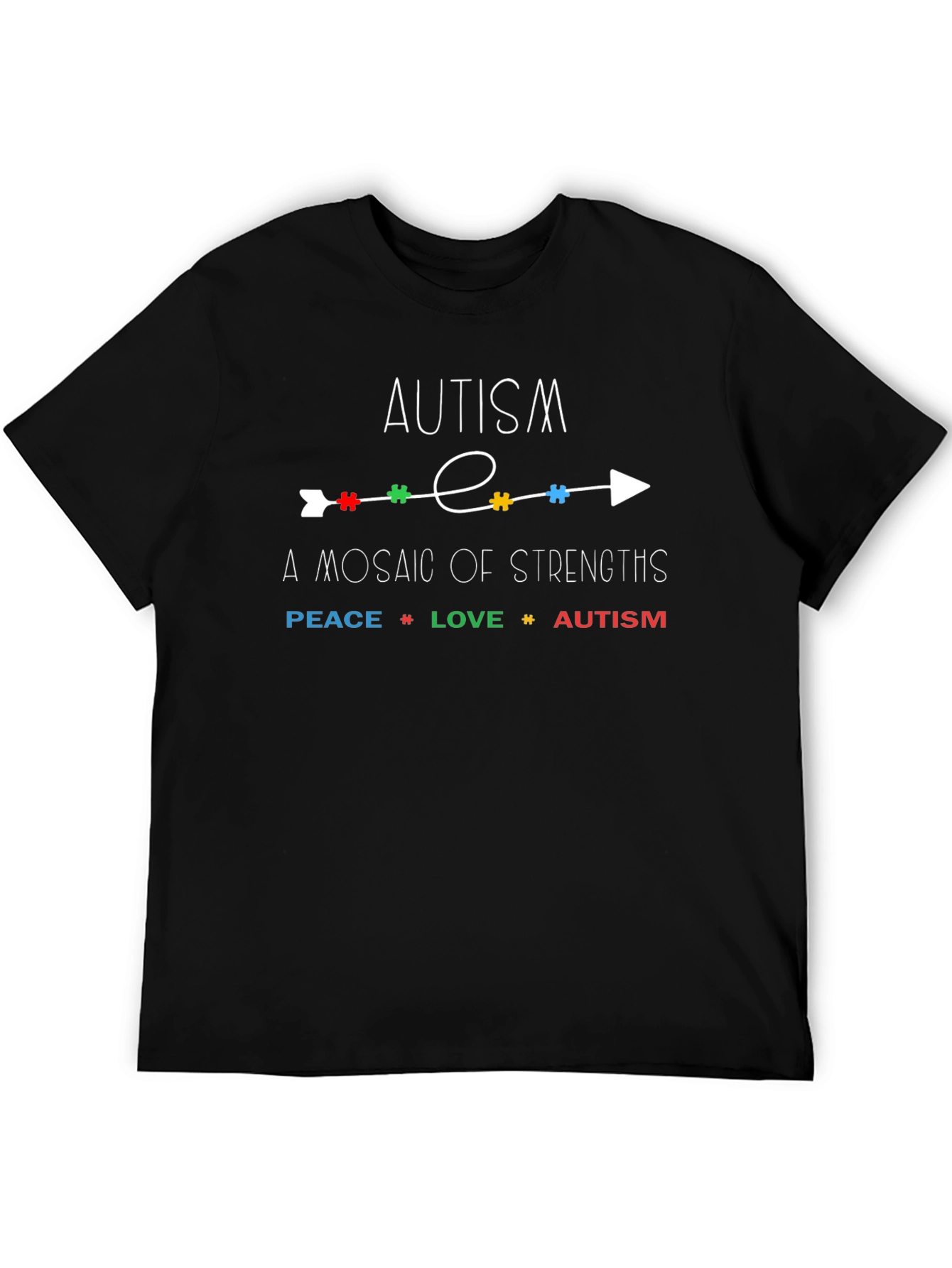 Autism Awareness T-Shirt - Peace Love and Acceptance