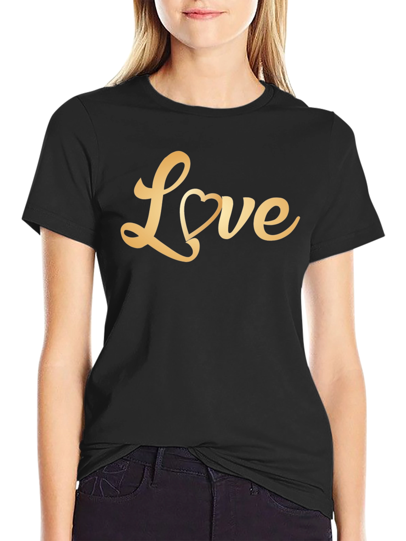 Love Heart Graphic Tee - Stylish Black T-Shirt