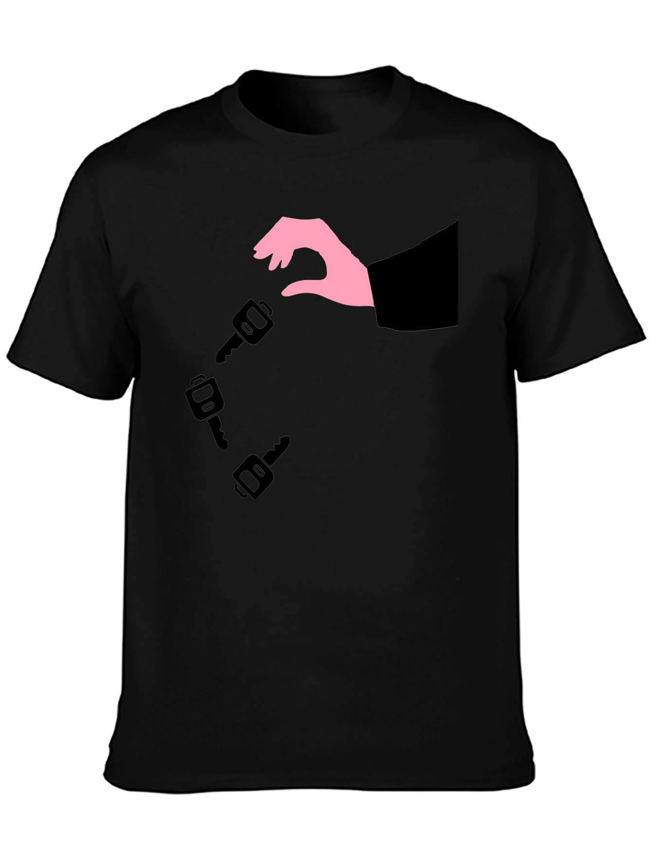 Key Dropping Black T-Shirt - Stylish Graphic Tee