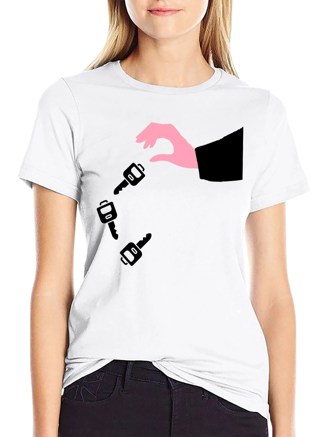 Key Dropping Black T-Shirt - Stylish Graphic Tee