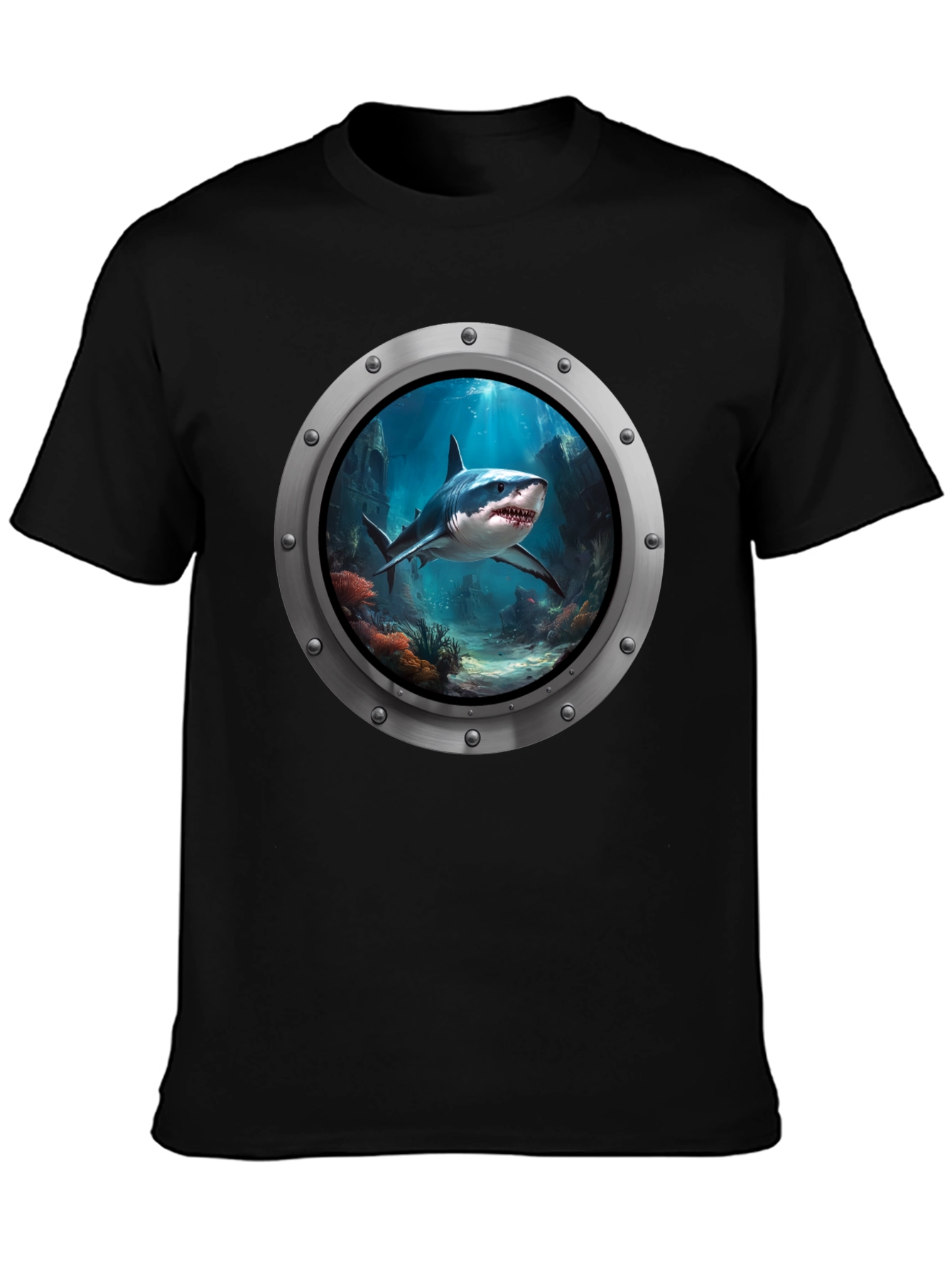 Shark Porthole T-Shirt - Undersea Adventure Tee