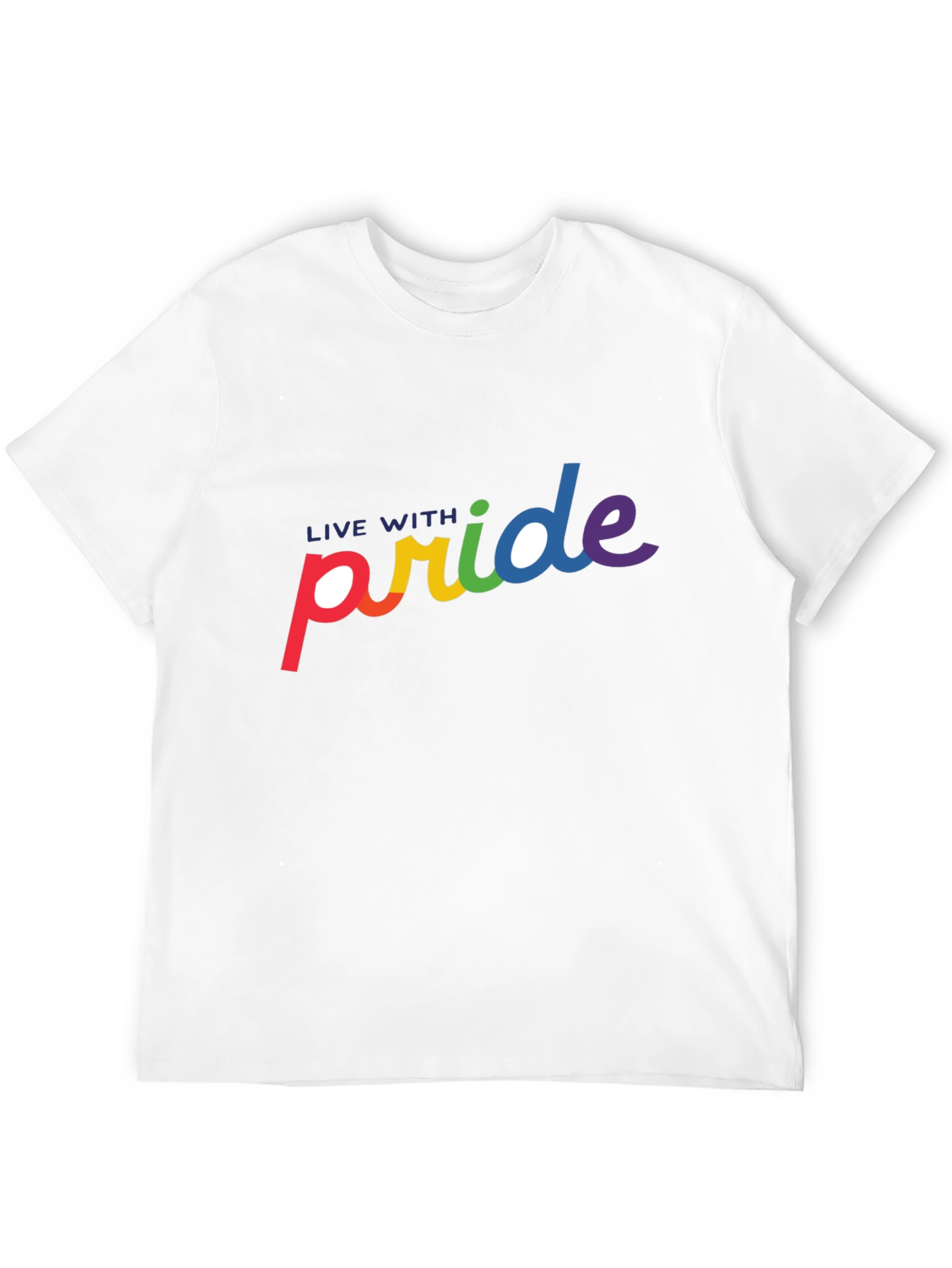 Live With Pride Rainbow Graphic T-Shirt
