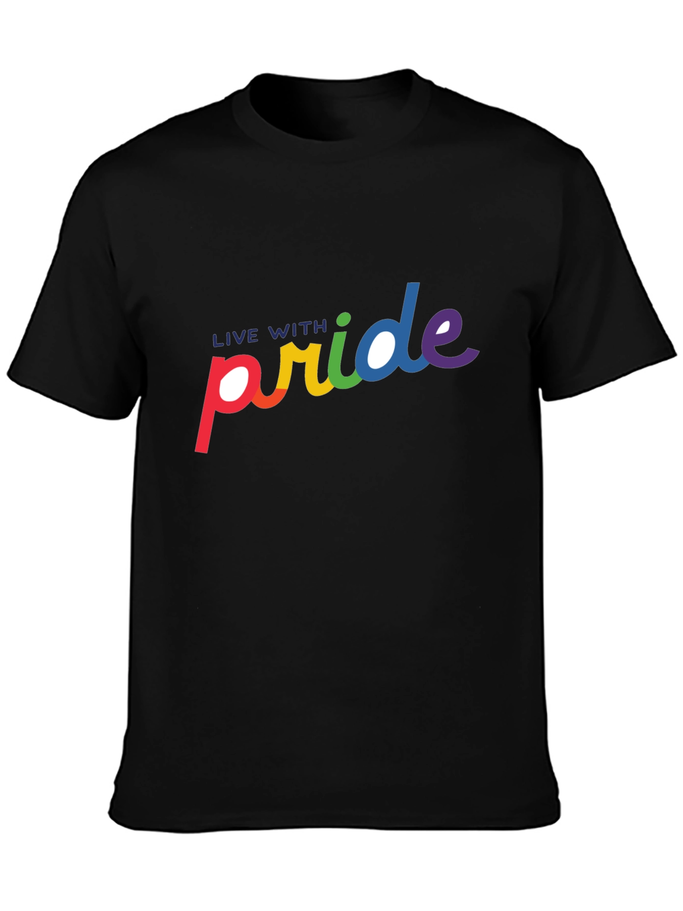 Live With Pride Rainbow Graphic T-Shirt