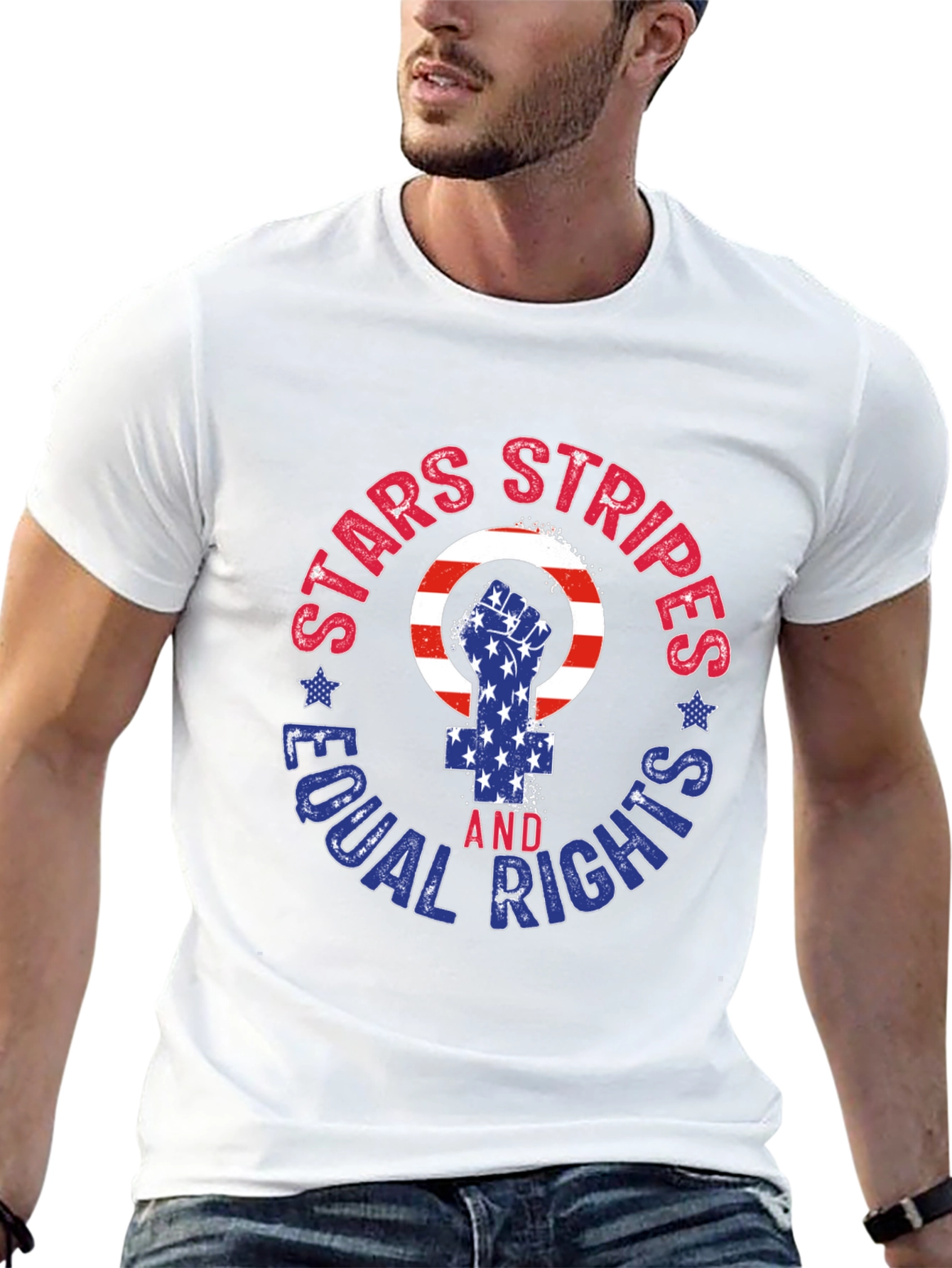 Stars Stripes Equal Rights Graphic T-Shirt
