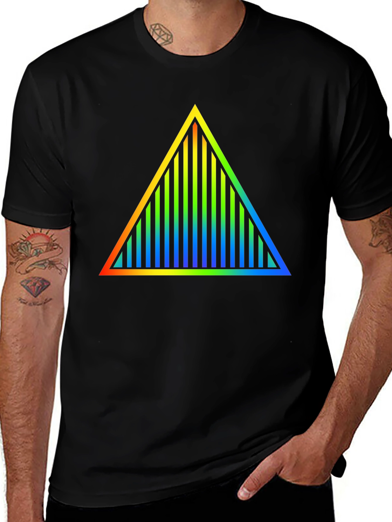Prism Triangle Graphic Black T-Shirt