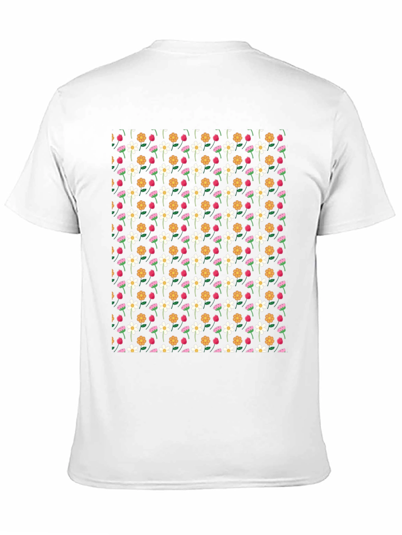 Floral Pattern Black T-Shirt