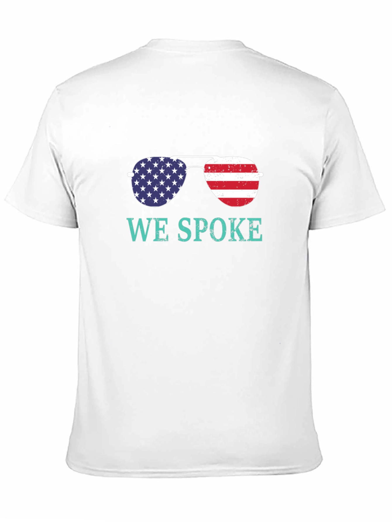 We Spoke American Flag Sunglasses Graphic T-Shirt