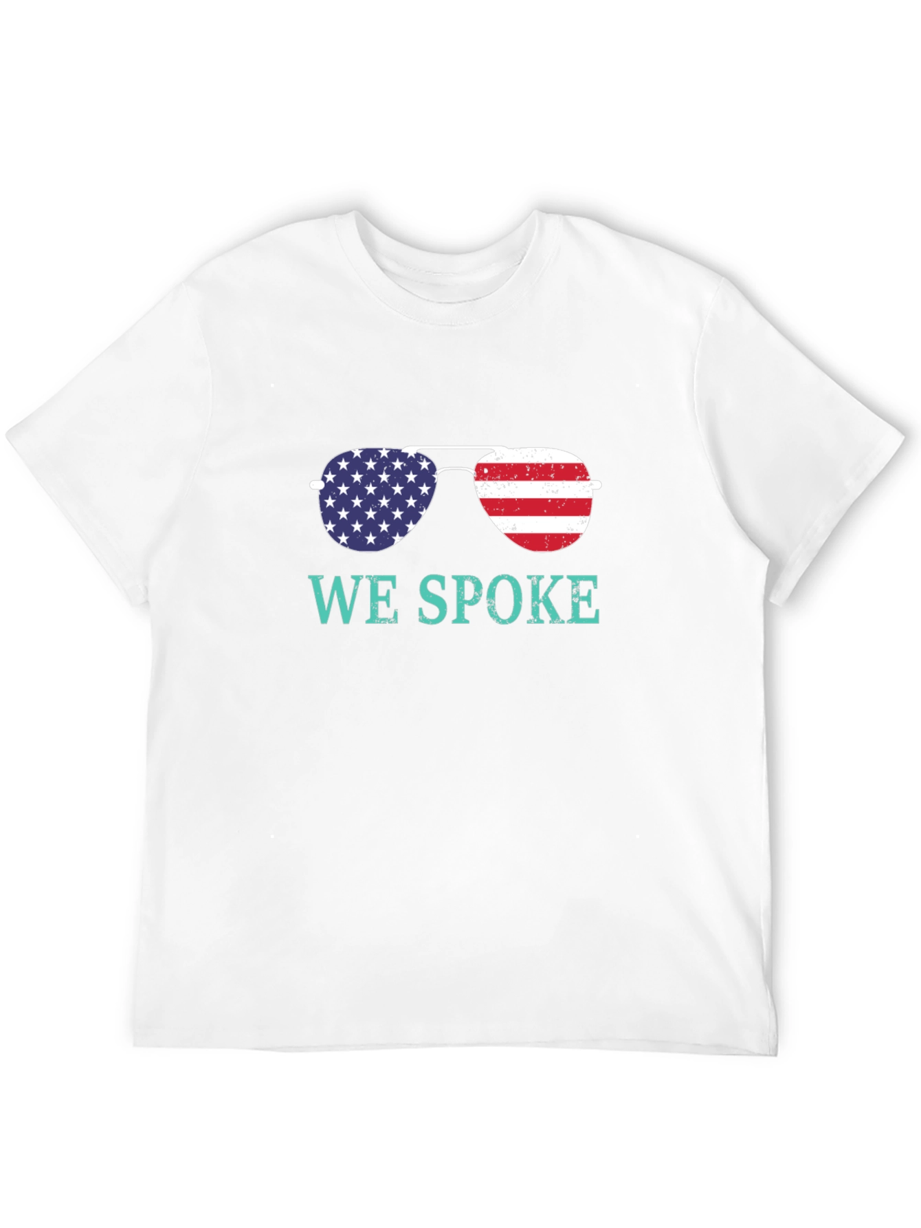 We Spoke American Flag Sunglasses Graphic T-Shirt