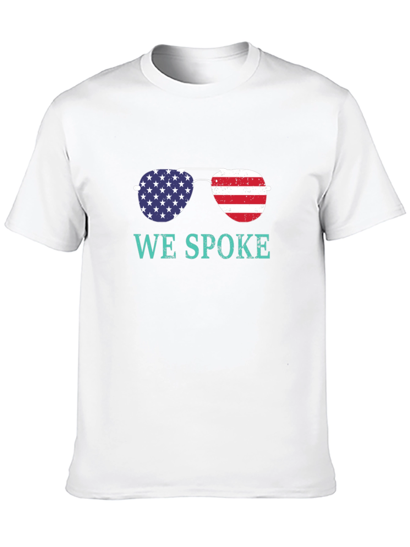 We Spoke American Flag Sunglasses Graphic T-Shirt