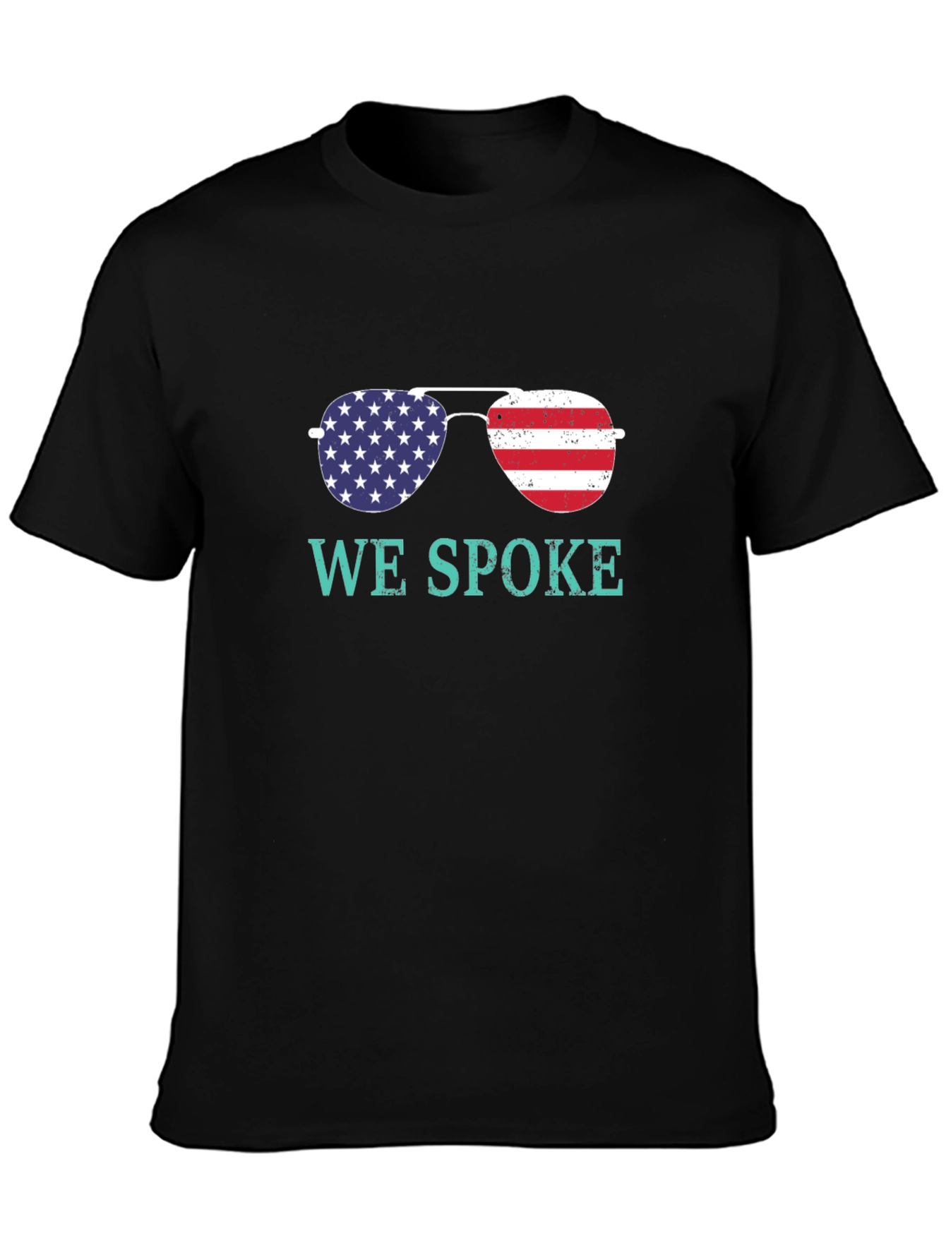 We Spoke American Flag Sunglasses Graphic T-Shirt