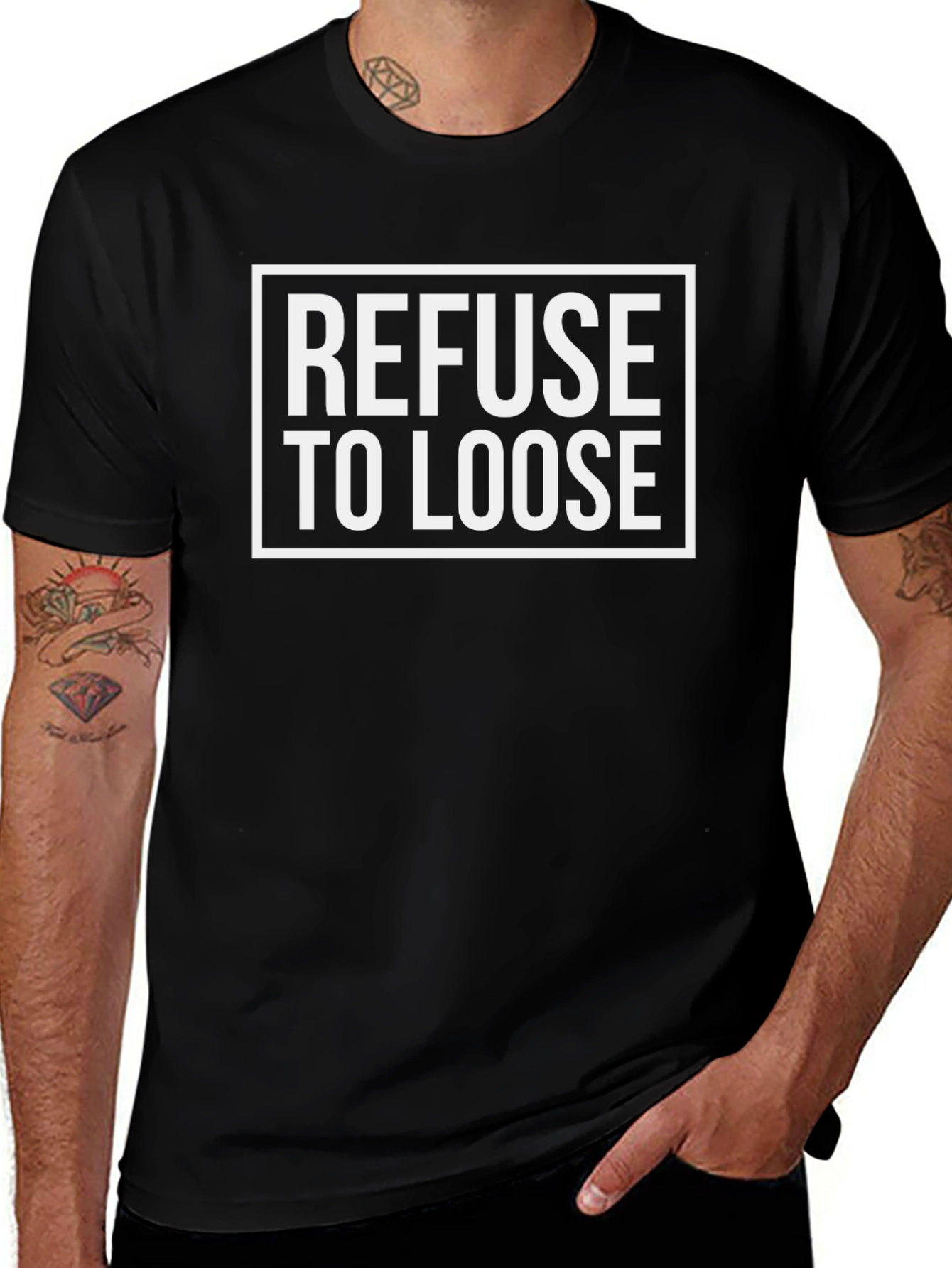 Refuse To Loose Graphic T-Shirt - Black