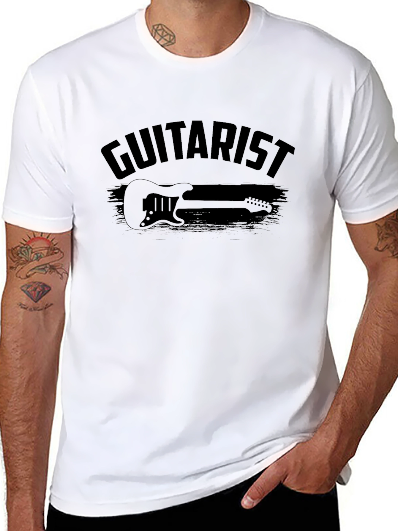 Guitarist Black Graphic Tee - Music Lover T-Shirt