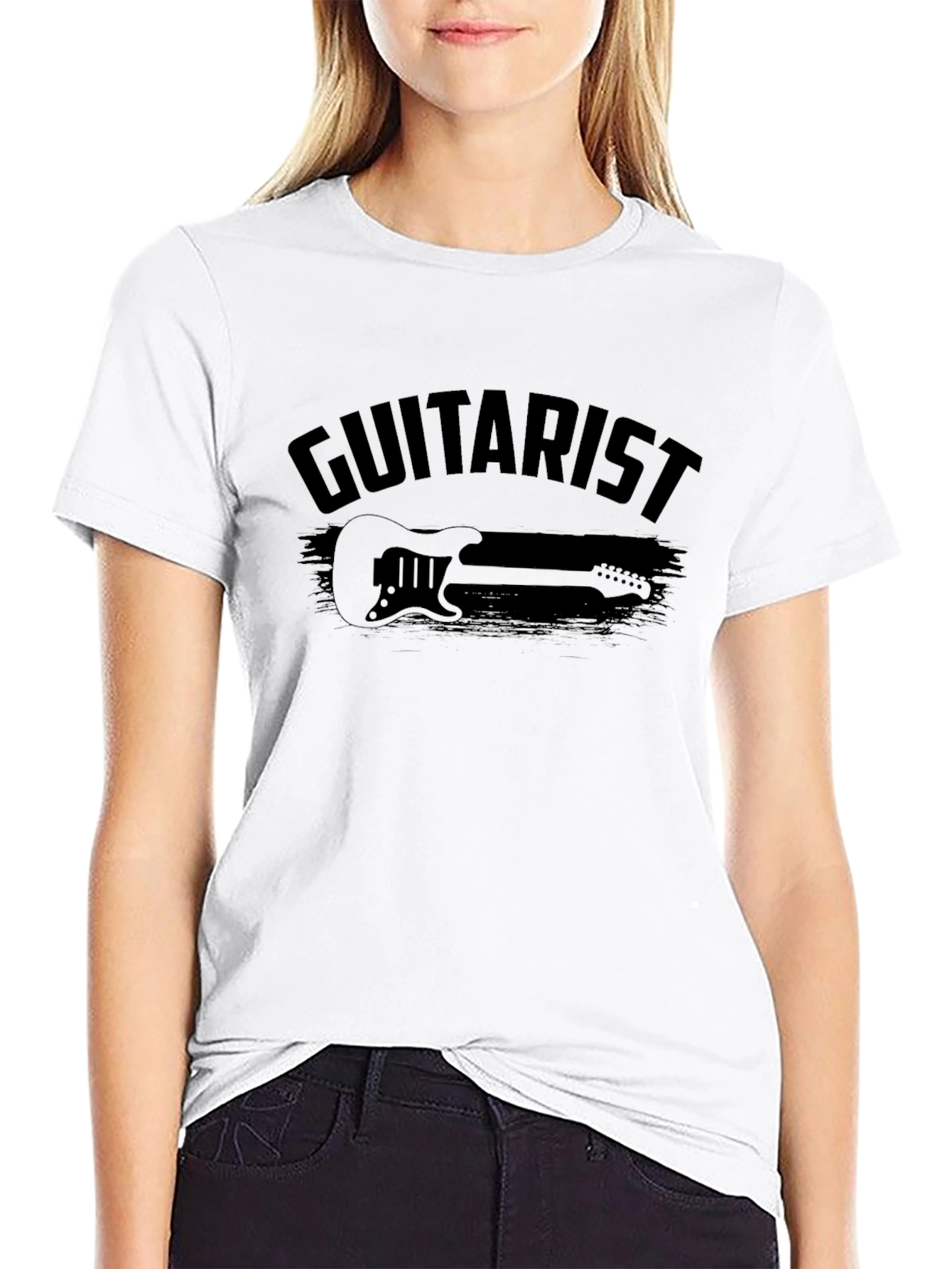 Guitarist Black Graphic Tee - Music Lover T-Shirt