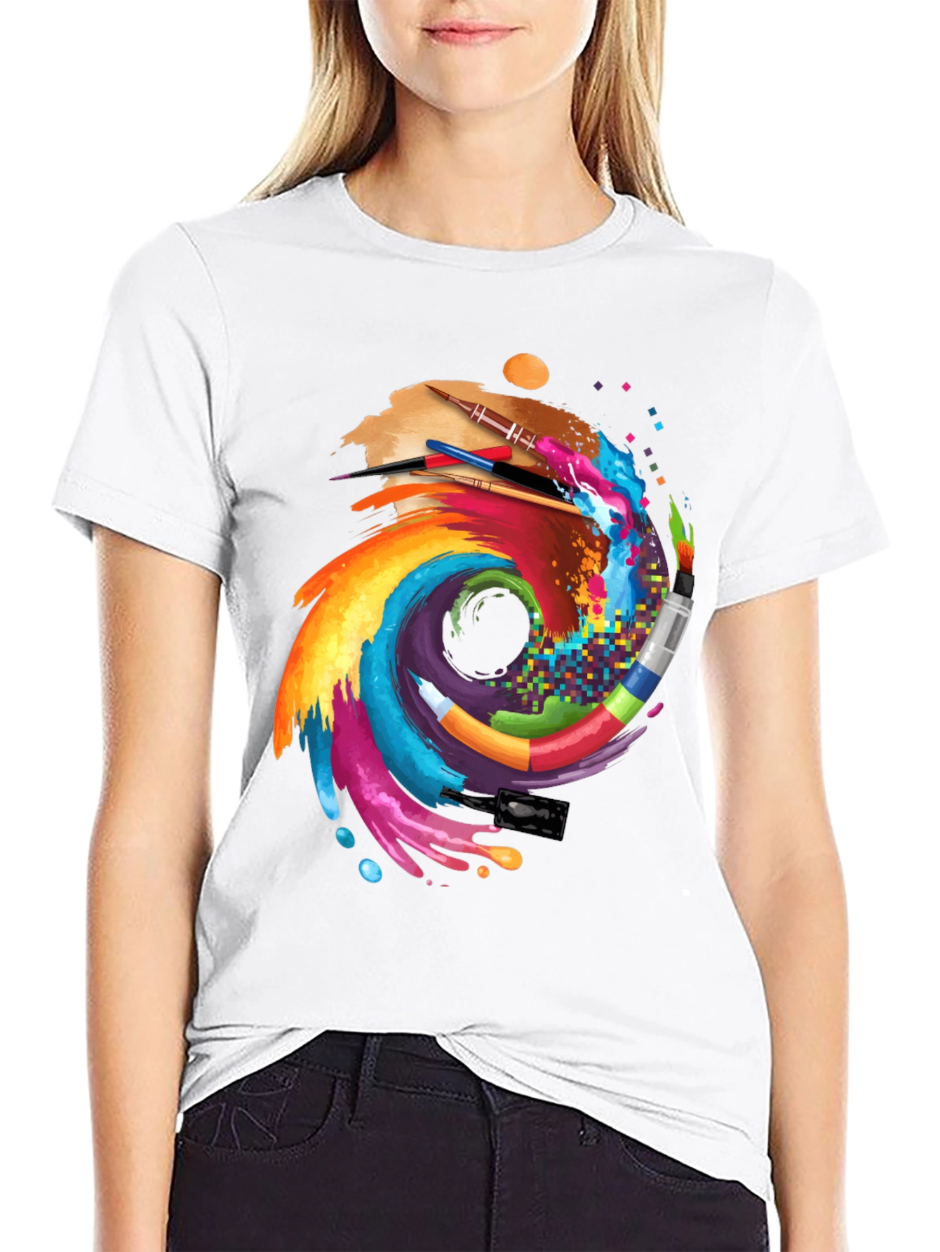 Artistic Brushstroke Graphic Tee