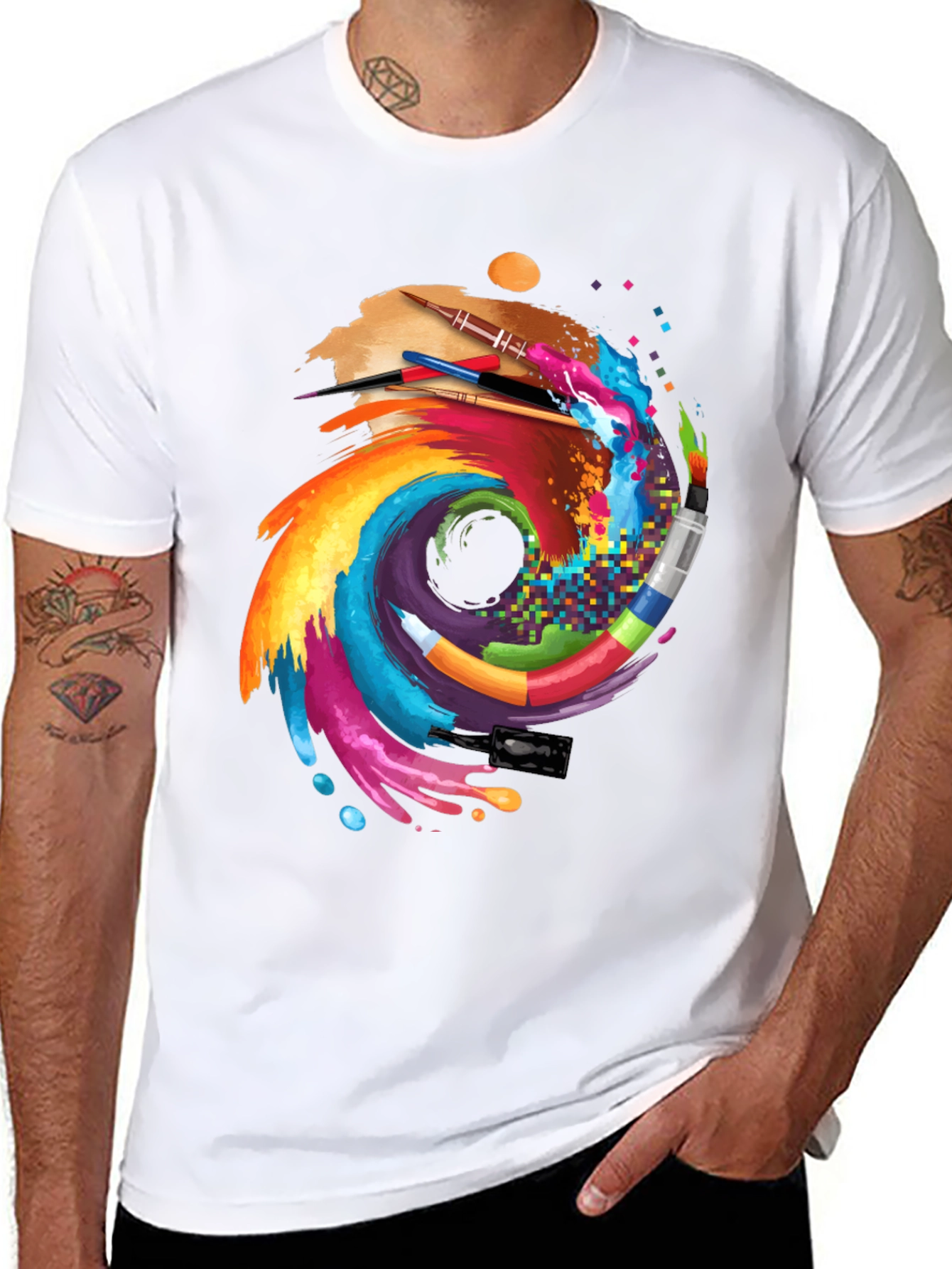 Artistic Brushstroke Graphic Tee