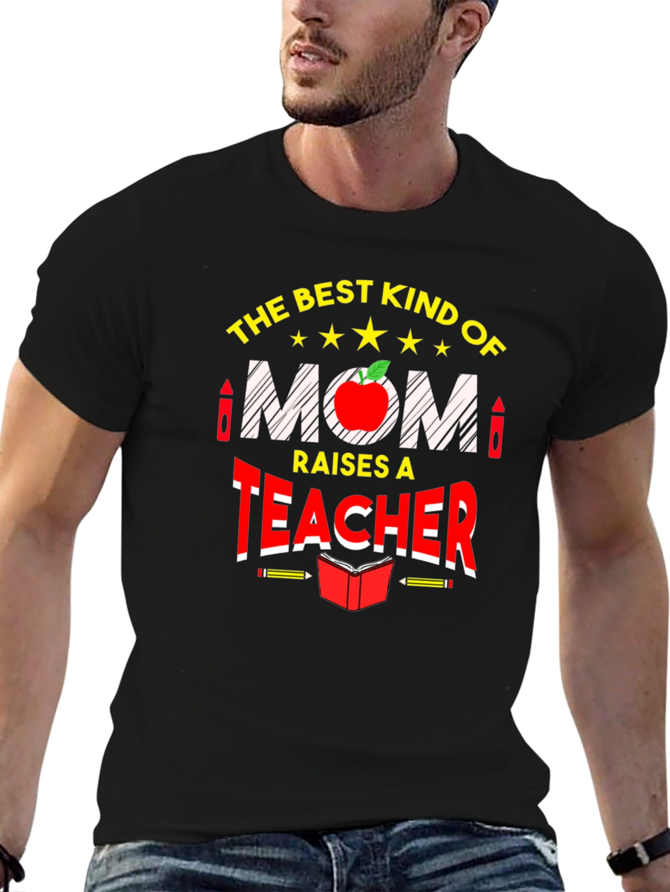 Best Mom Raises a Teacher Graphic Tee