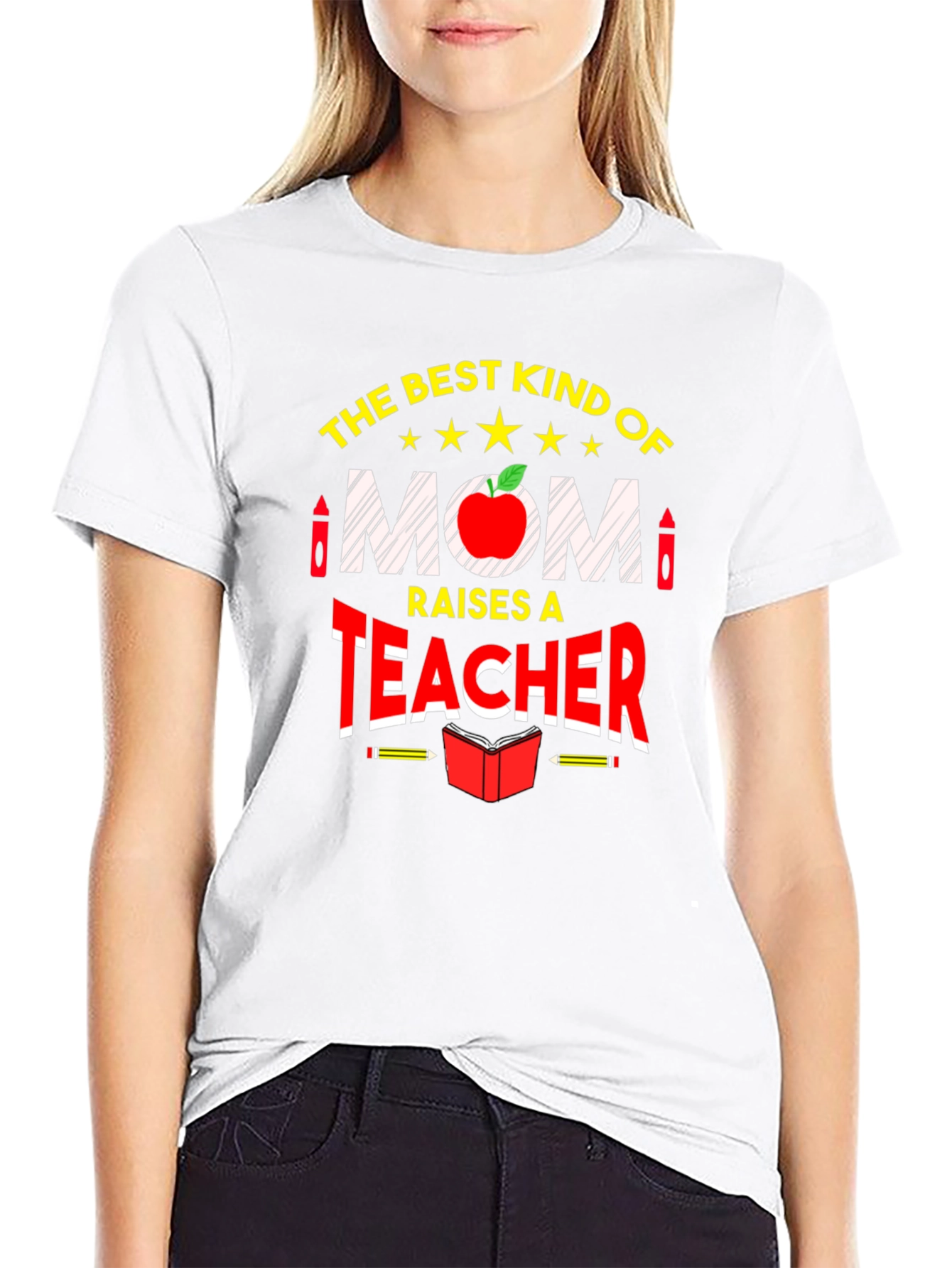 Best Mom Raises a Teacher Graphic Tee