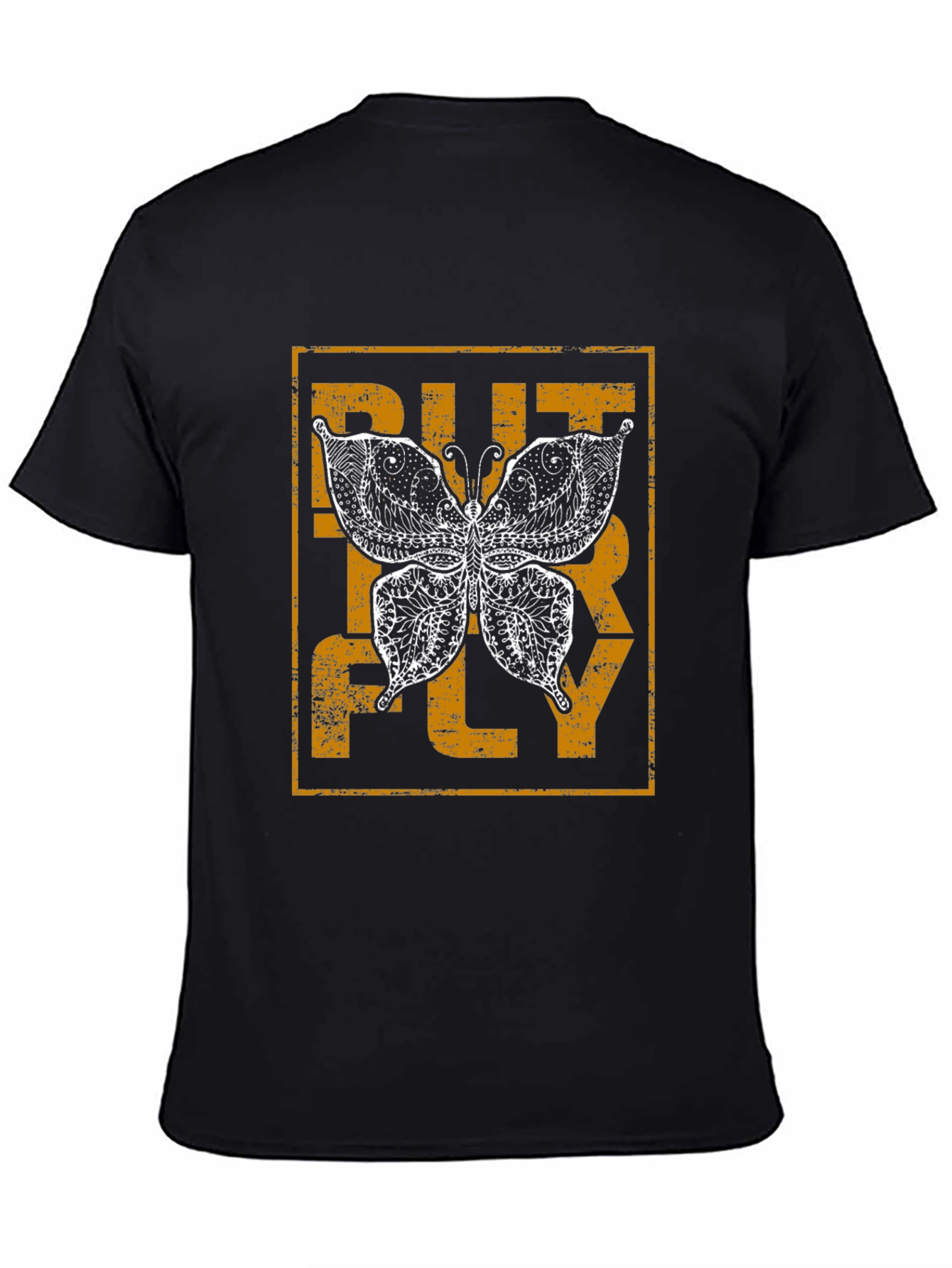 Butterfly Graphic Print Black Tee